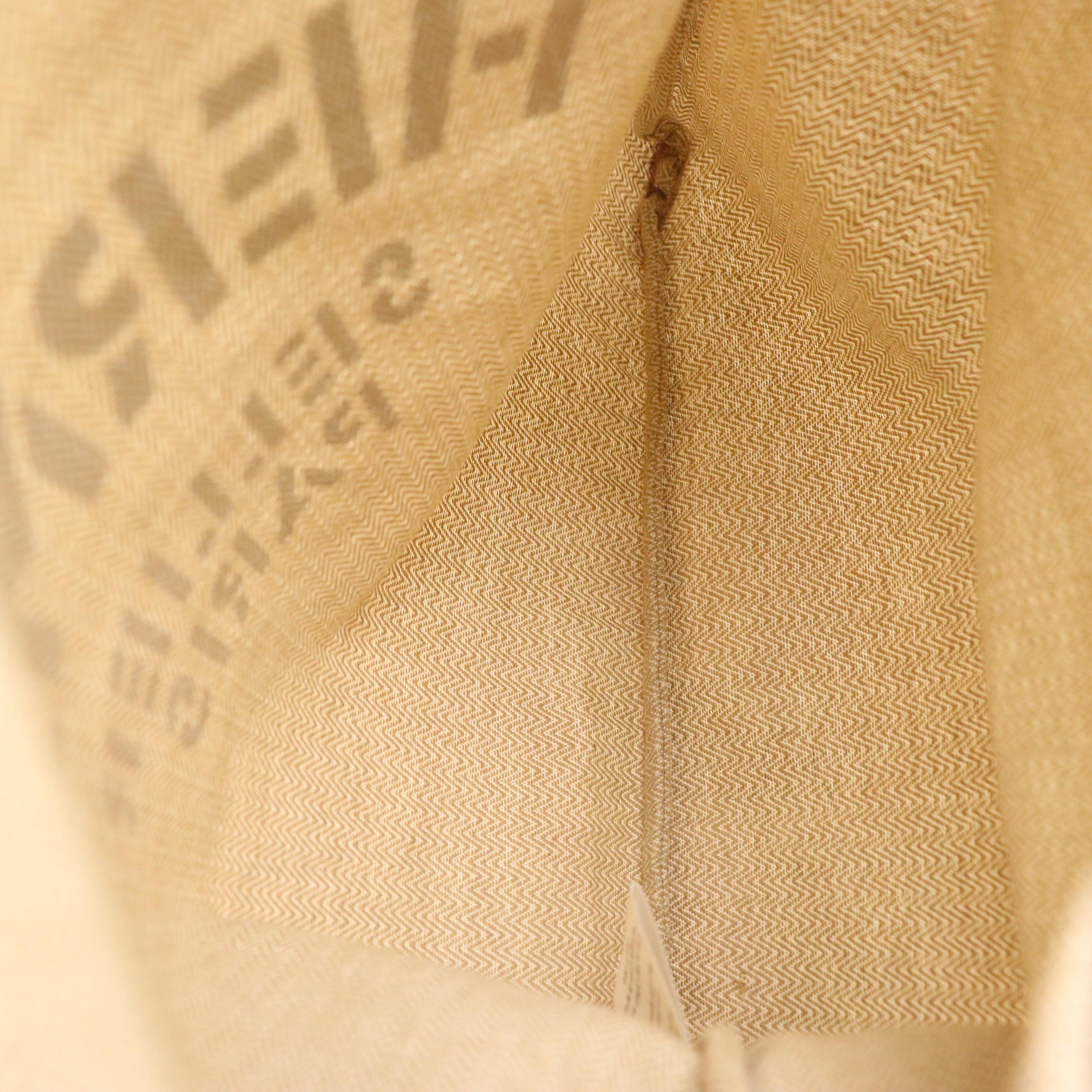 Hermès Aline Grooming Bag in Herringbone Canvas and Brown Leather