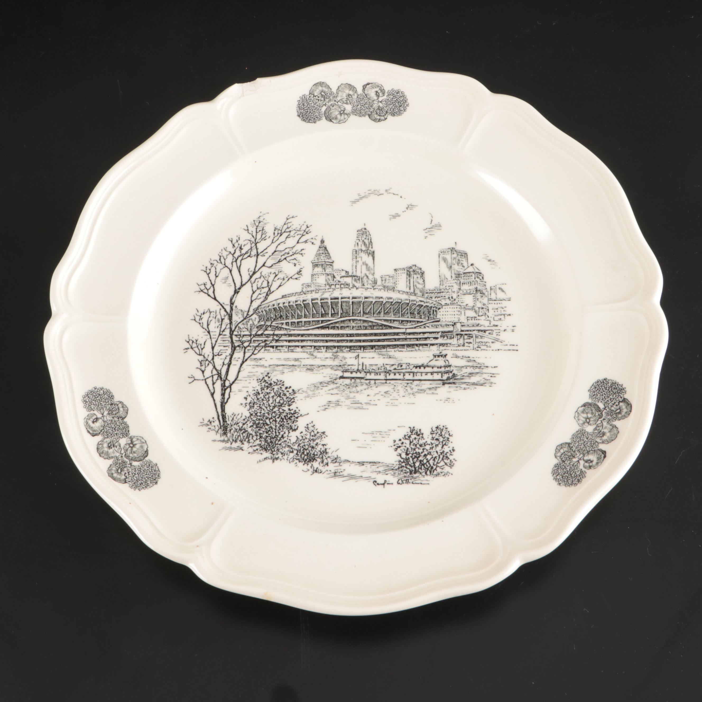Caroline Williams for Wedgwood Cincinnati Plates with Signed "Cincinnati Scenes"