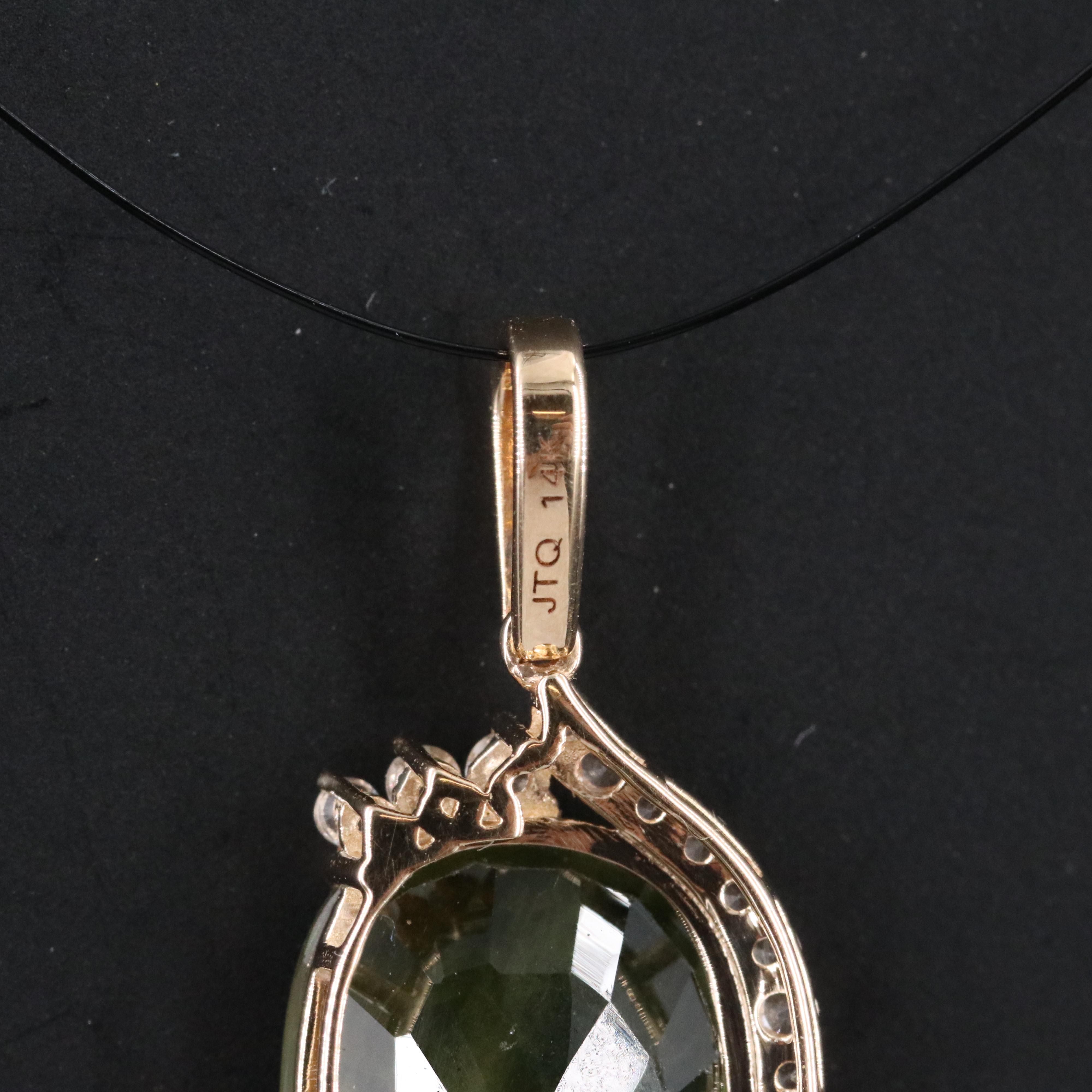 14K Bi-Color and White Sapphire Pendant