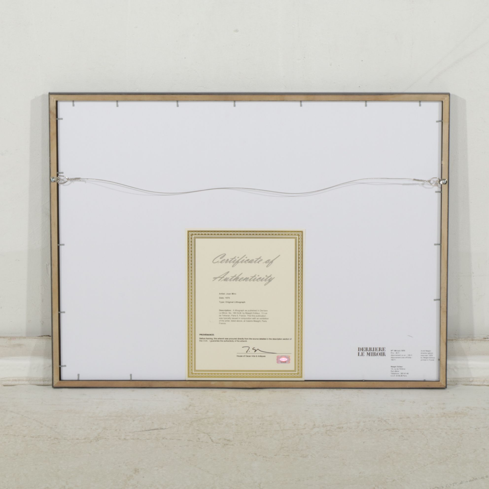 Joan Miró Color Lithograph Cover of "Derrière le Miroir," 1970