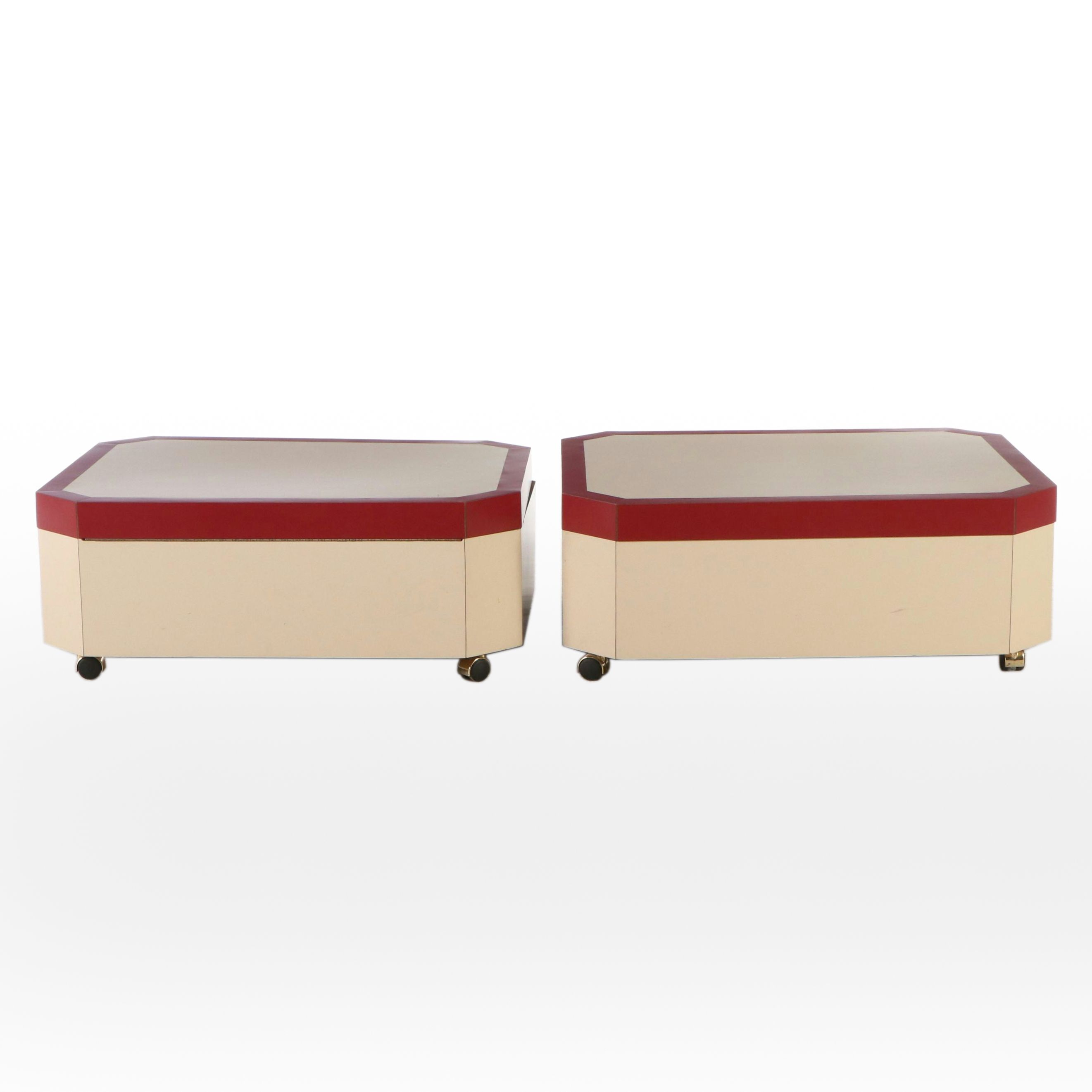 Pair of Modern Laminate Coffee Tables with Storage