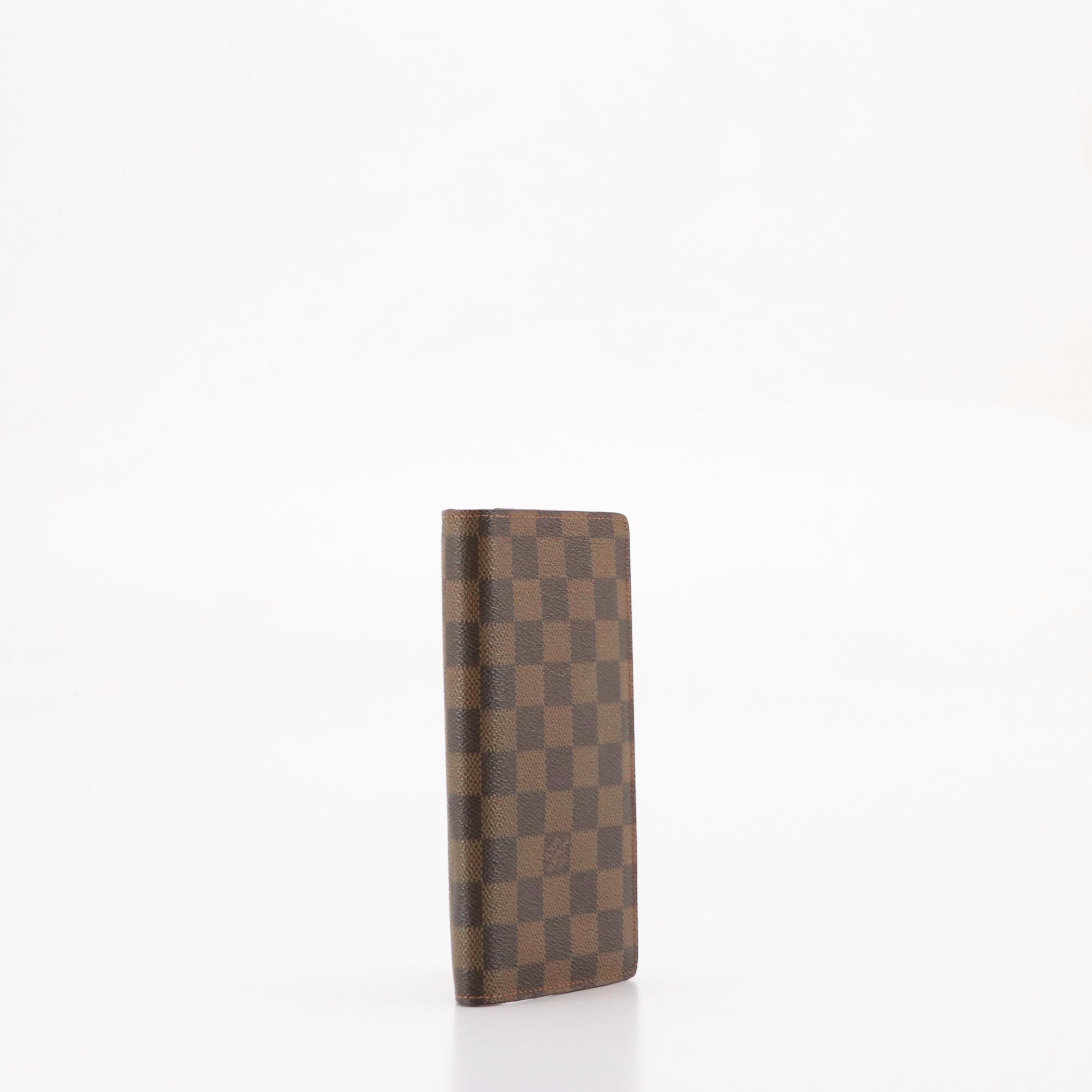 Louis Vuitton Brazza Bifold Long Wallet in Damier Ebene Canvas