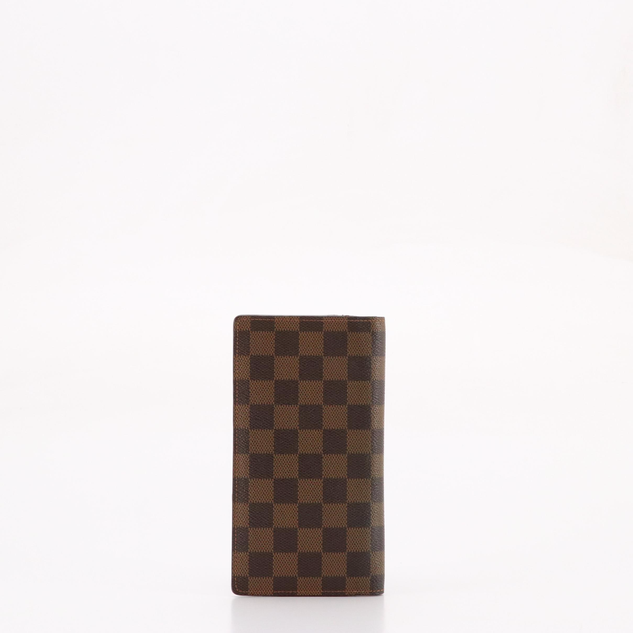 Louis Vuitton Brazza Bifold Long Wallet in Damier Ebene Canvas