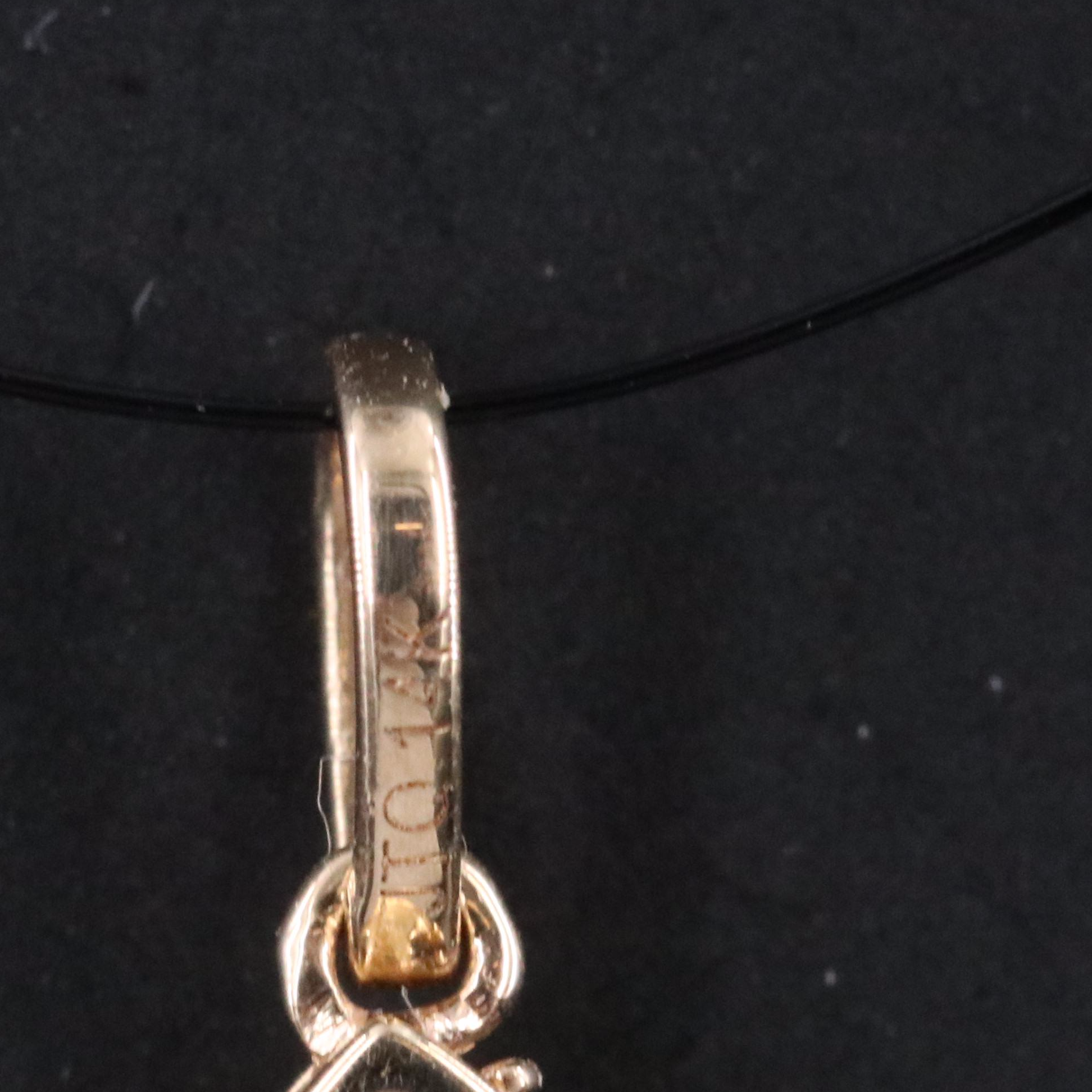 14K Blue and White Sapphire Pendant