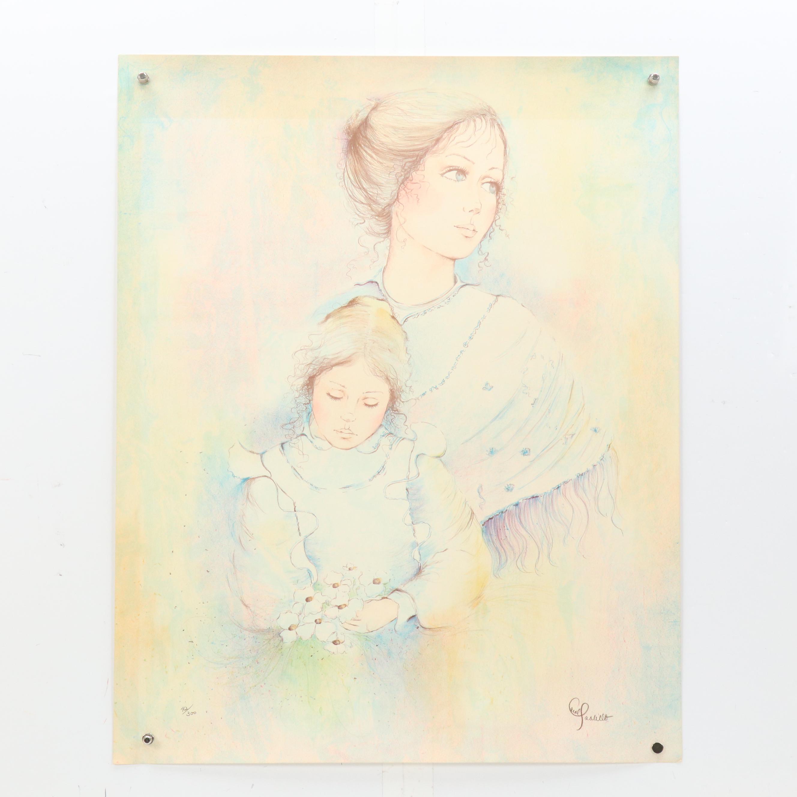 Carol Paolillo Lithographs of Mother and Child, Late 20th Century