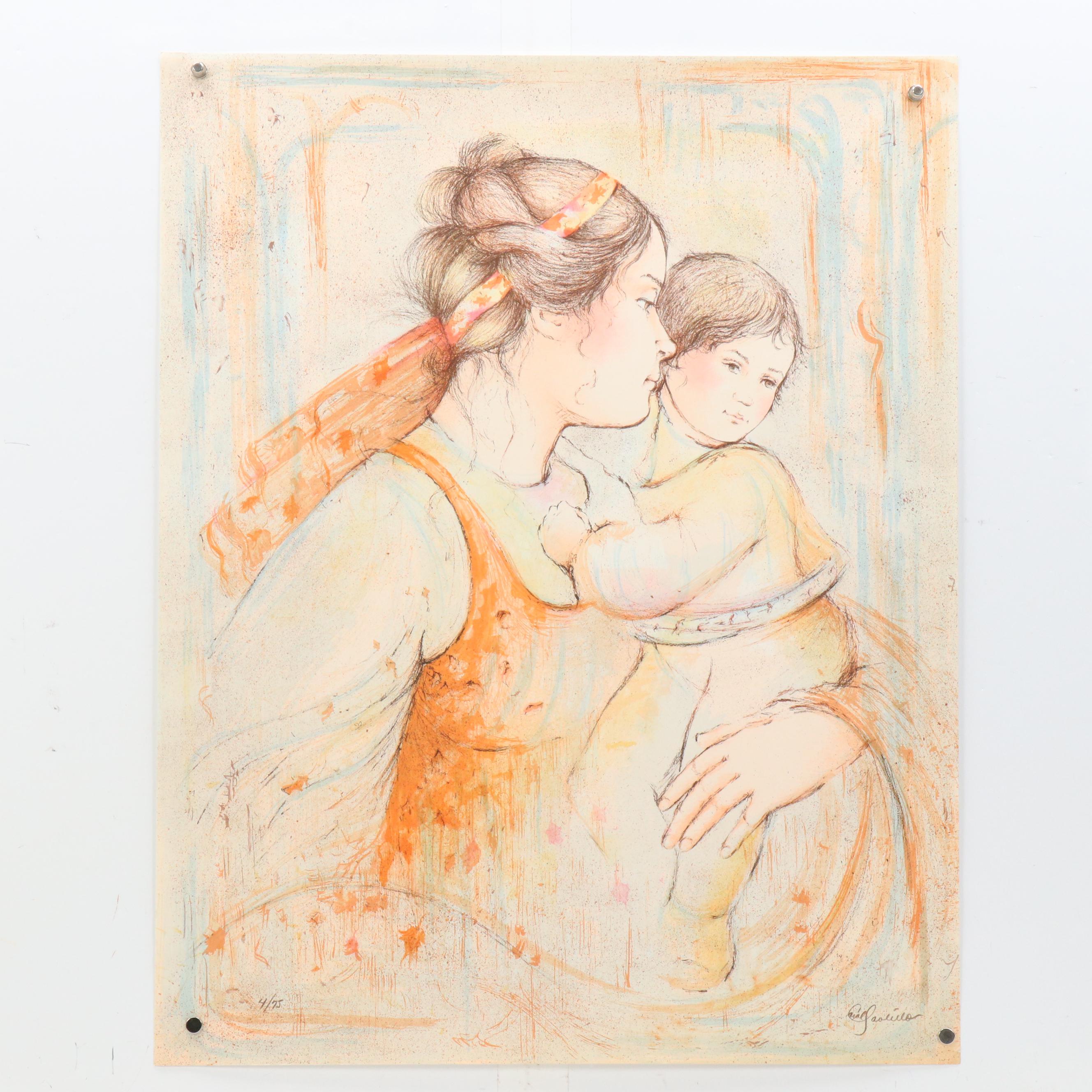 Carol Paolillo Lithographs of Mother and Child, Late 20th Century