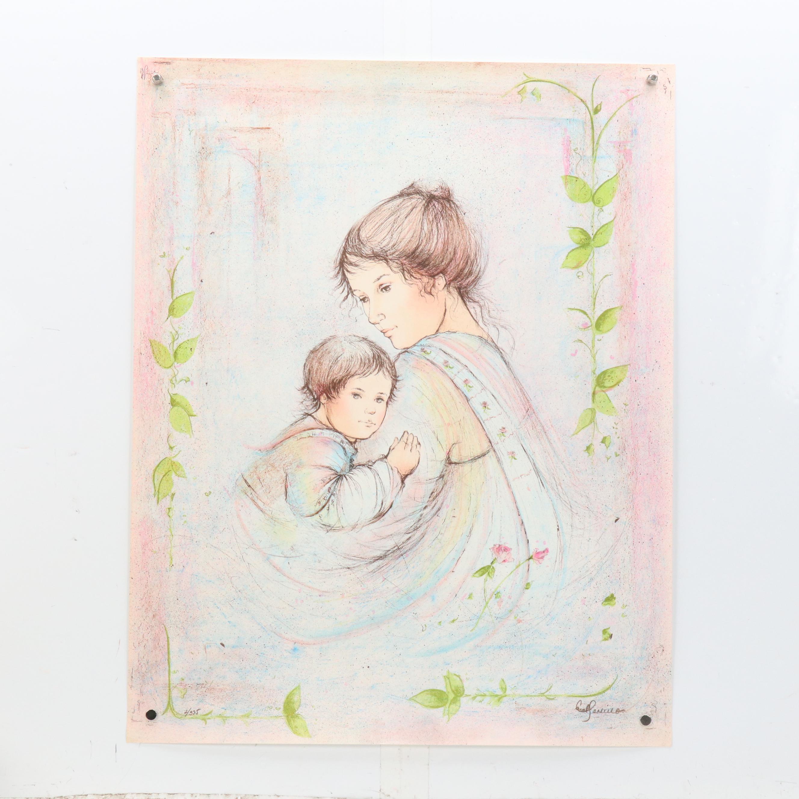 Carol Paolillo Lithographs of Mother and Child, Late 20th Century