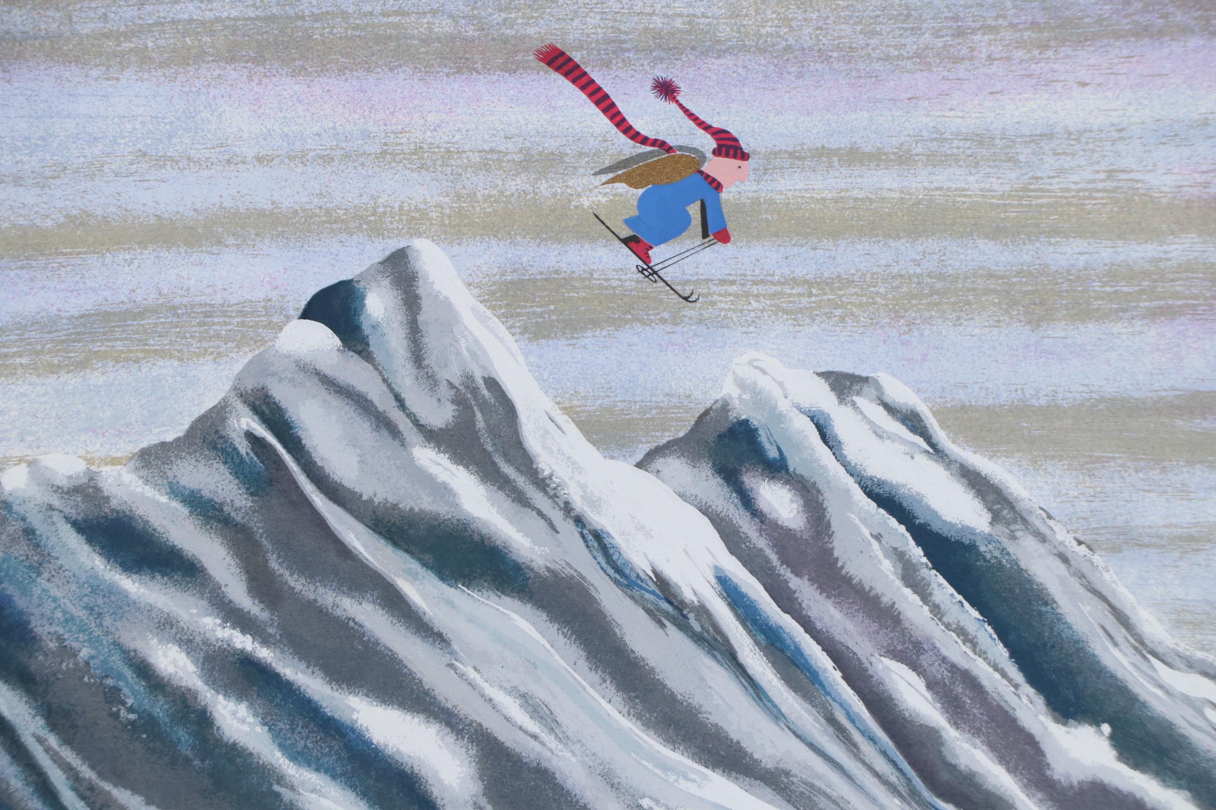 Serigraph of Angel Ski Jump, Late 20th Century