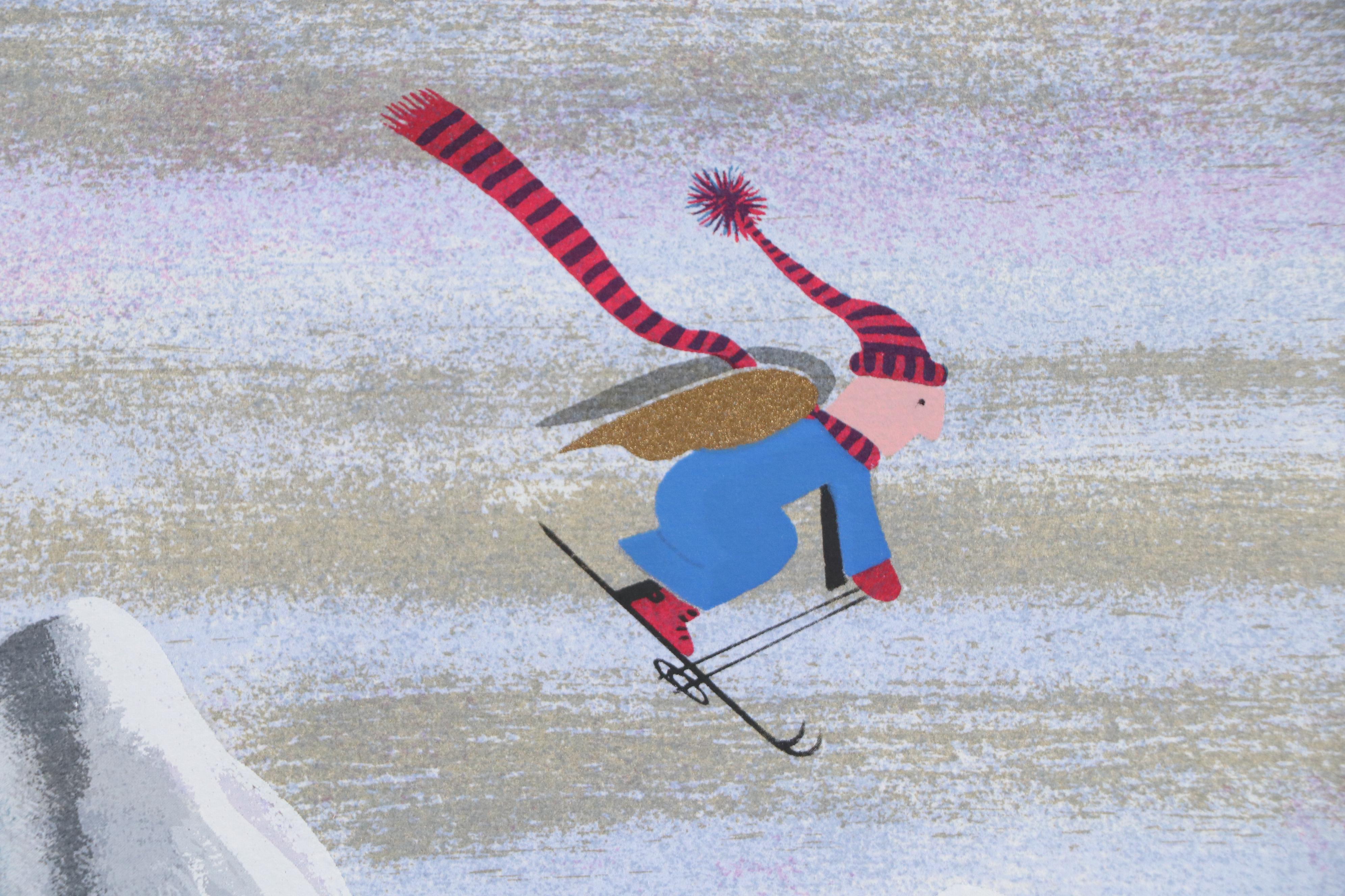 Serigraph of Angel Ski Jump, Late 20th Century