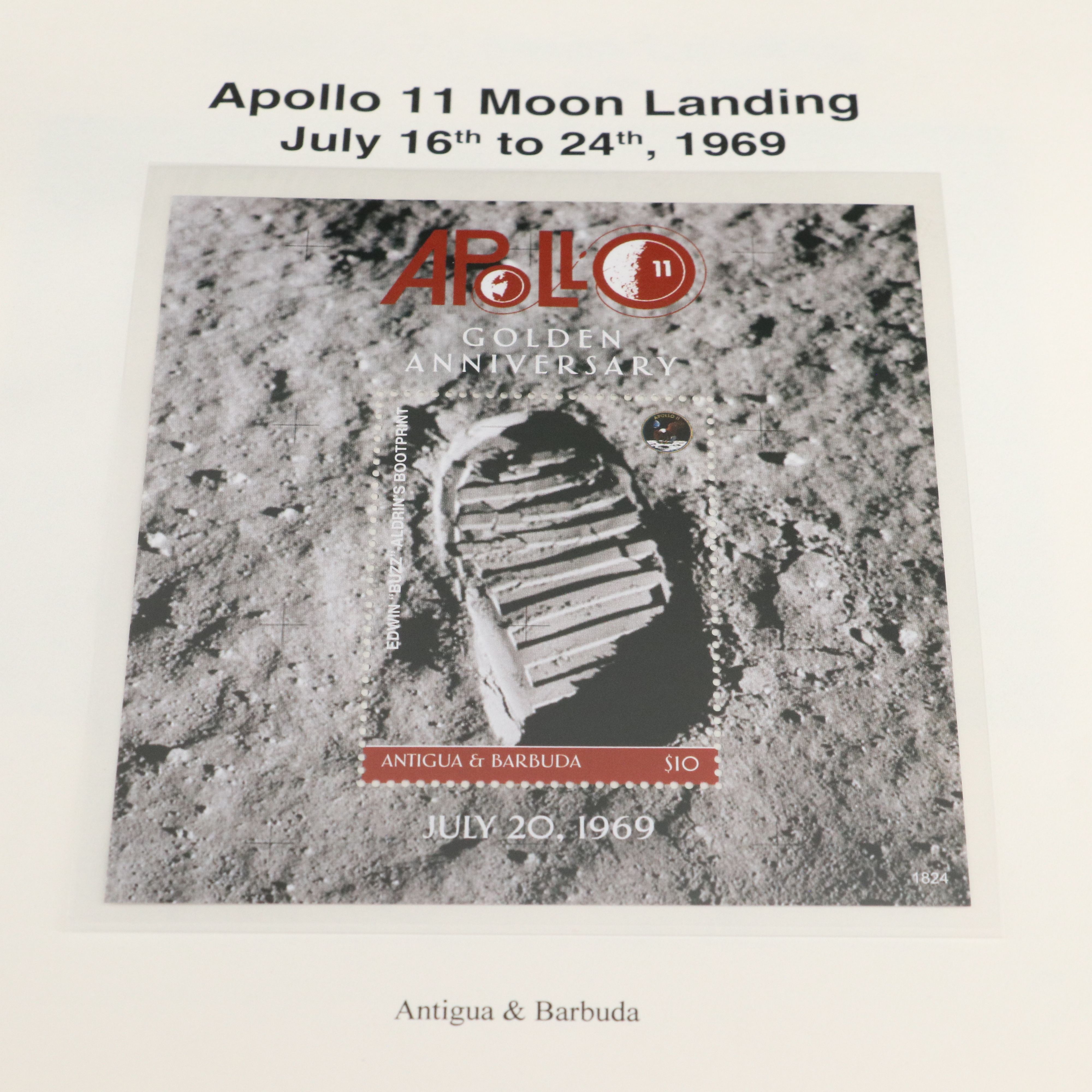 2 Stamp Albums with Mint Stamps, Moon Landing and 1950-1959 Commemorative Stamps