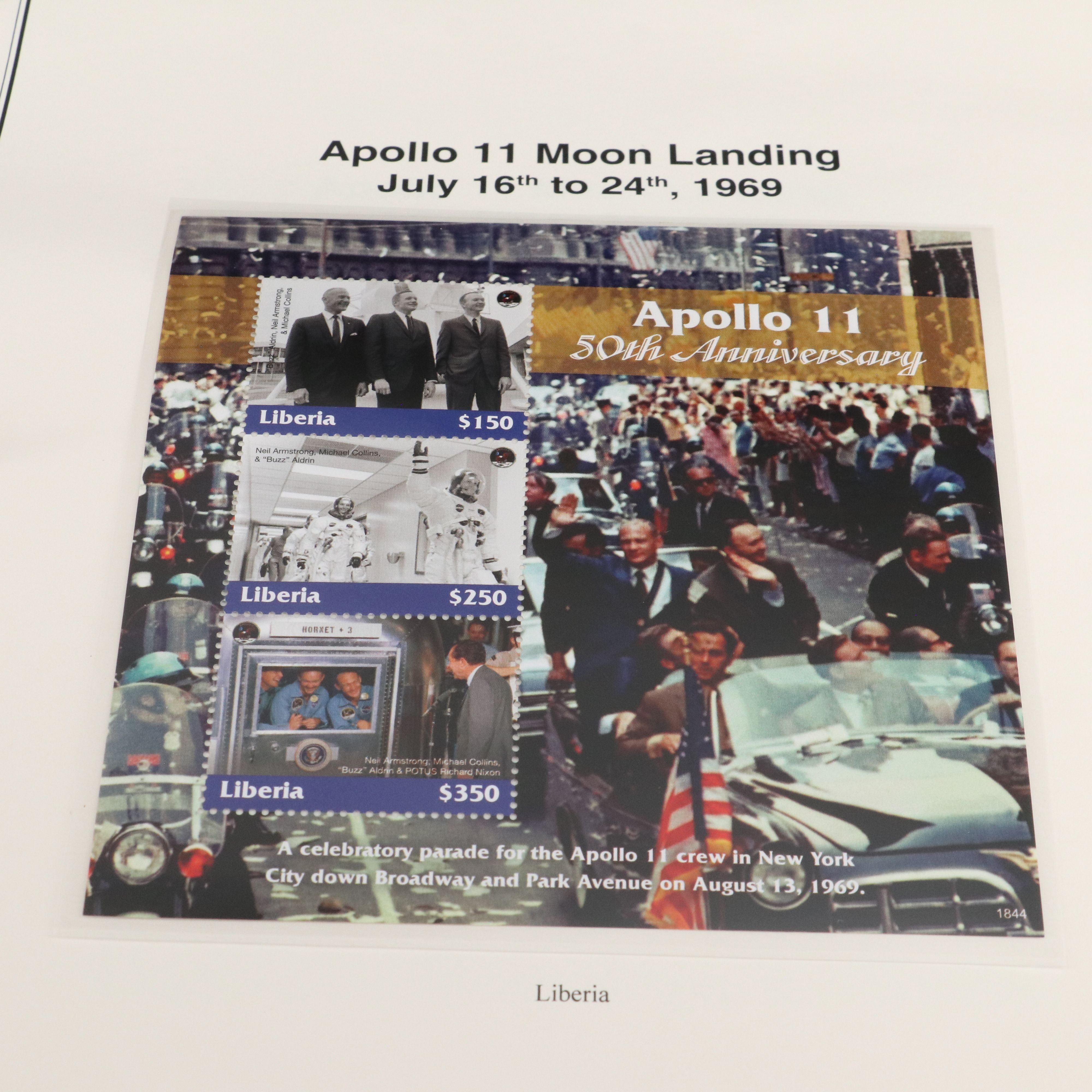 2 Stamp Albums with Mint Stamps, Moon Landing and 1950-1959 Commemorative Stamps