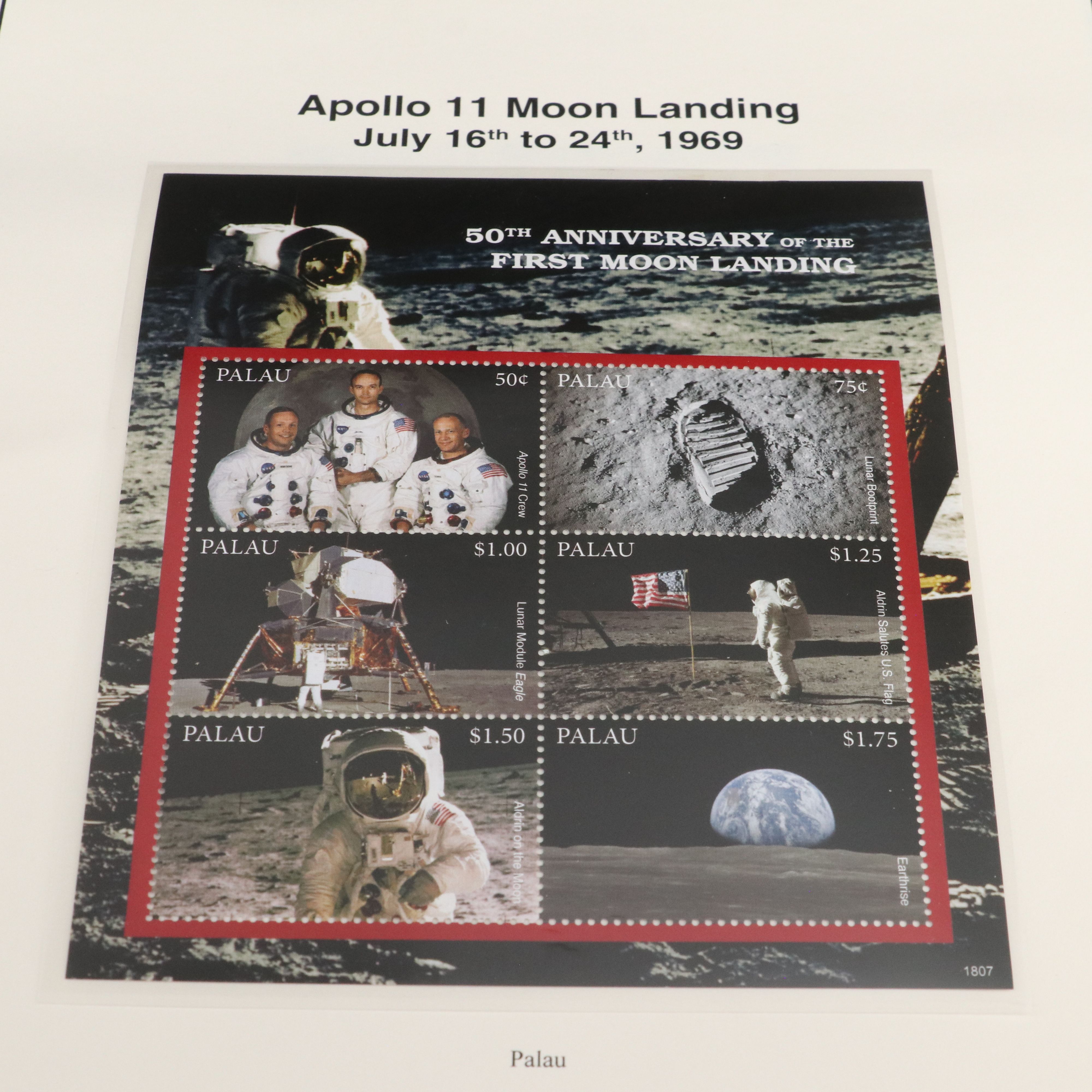 2 Stamp Albums with Mint Stamps, Moon Landing and 1950-1959 Commemorative Stamps