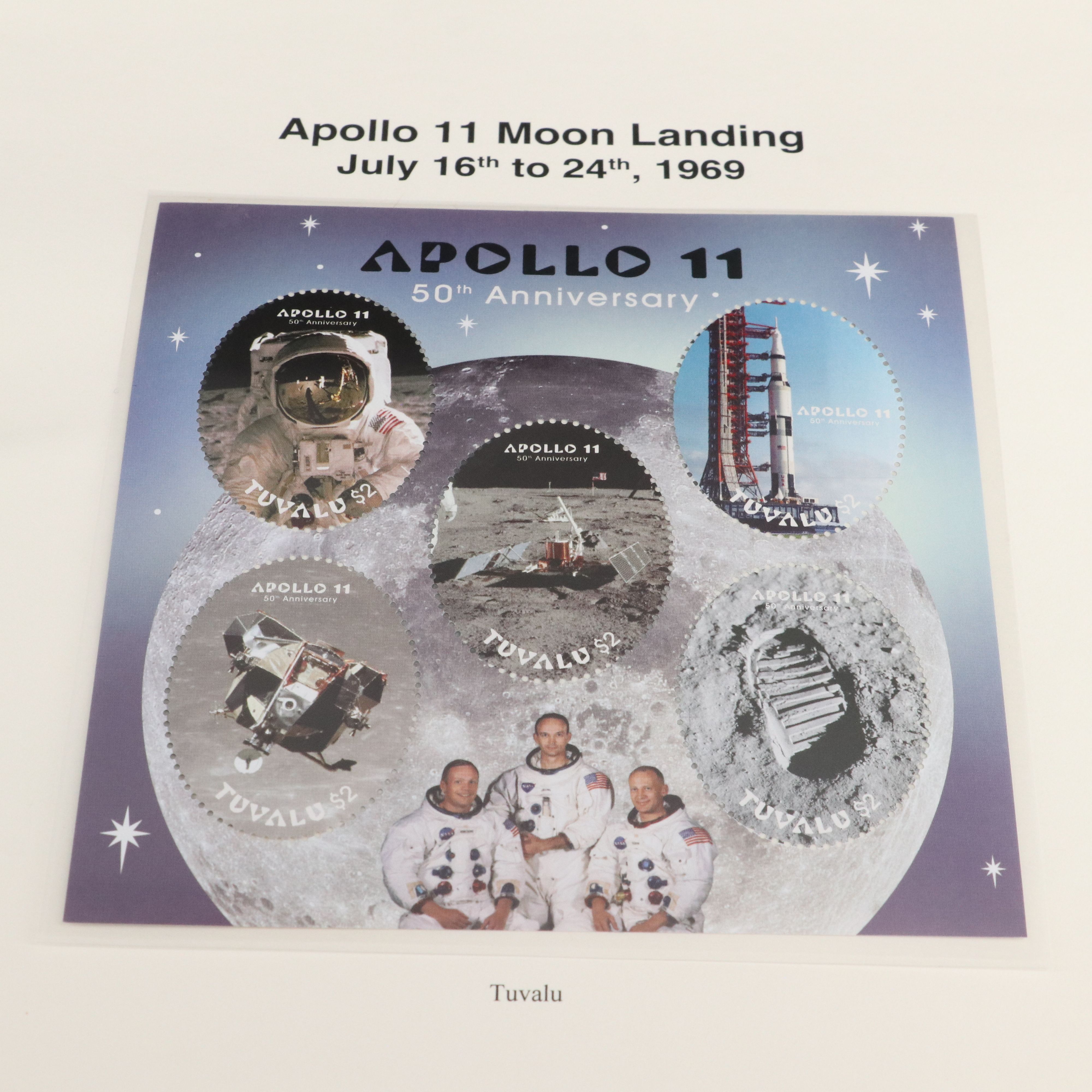 2 Stamp Albums with Mint Stamps, Moon Landing and 1950-1959 Commemorative Stamps