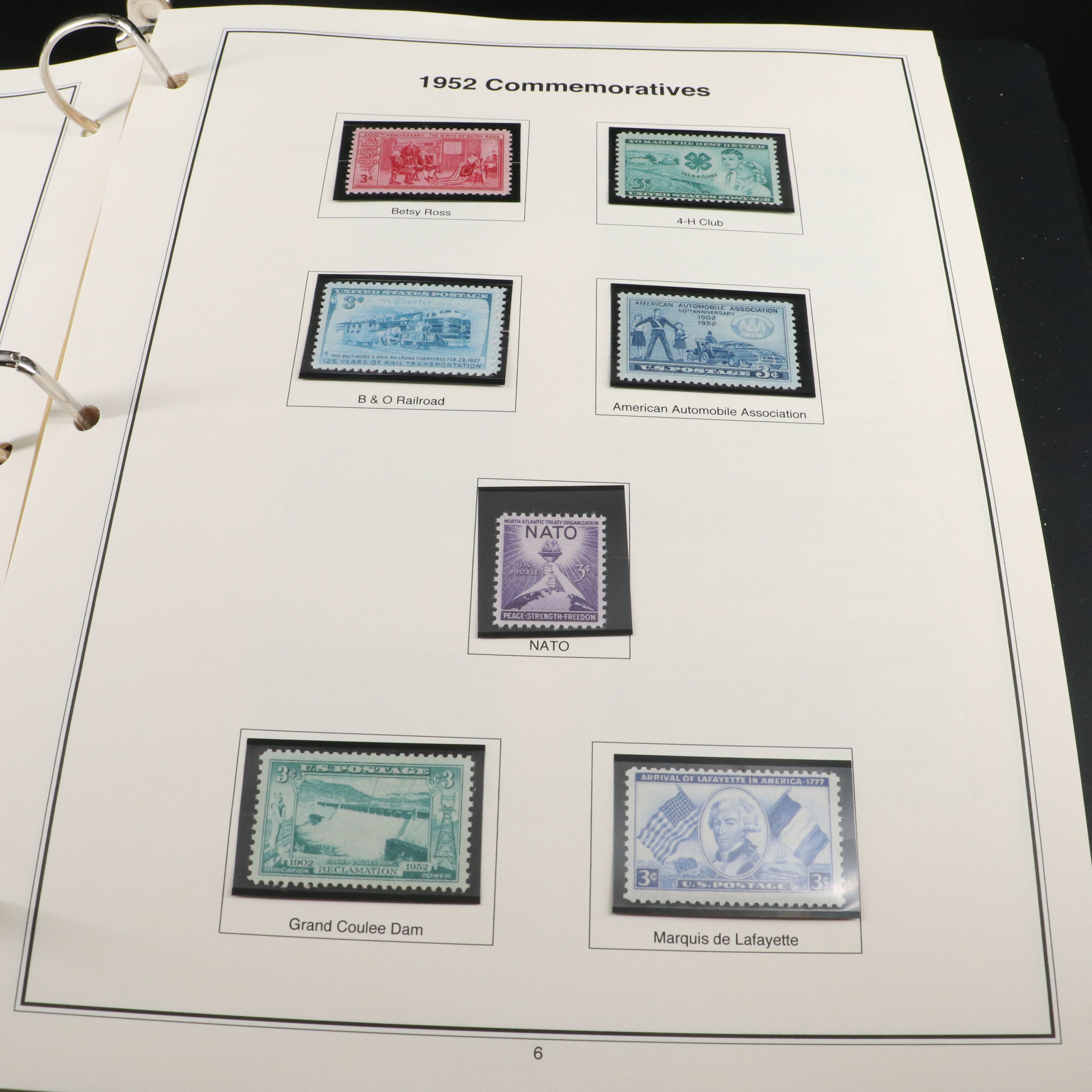 2 Stamp Albums with Mint Stamps, Moon Landing and 1950-1959 Commemorative Stamps
