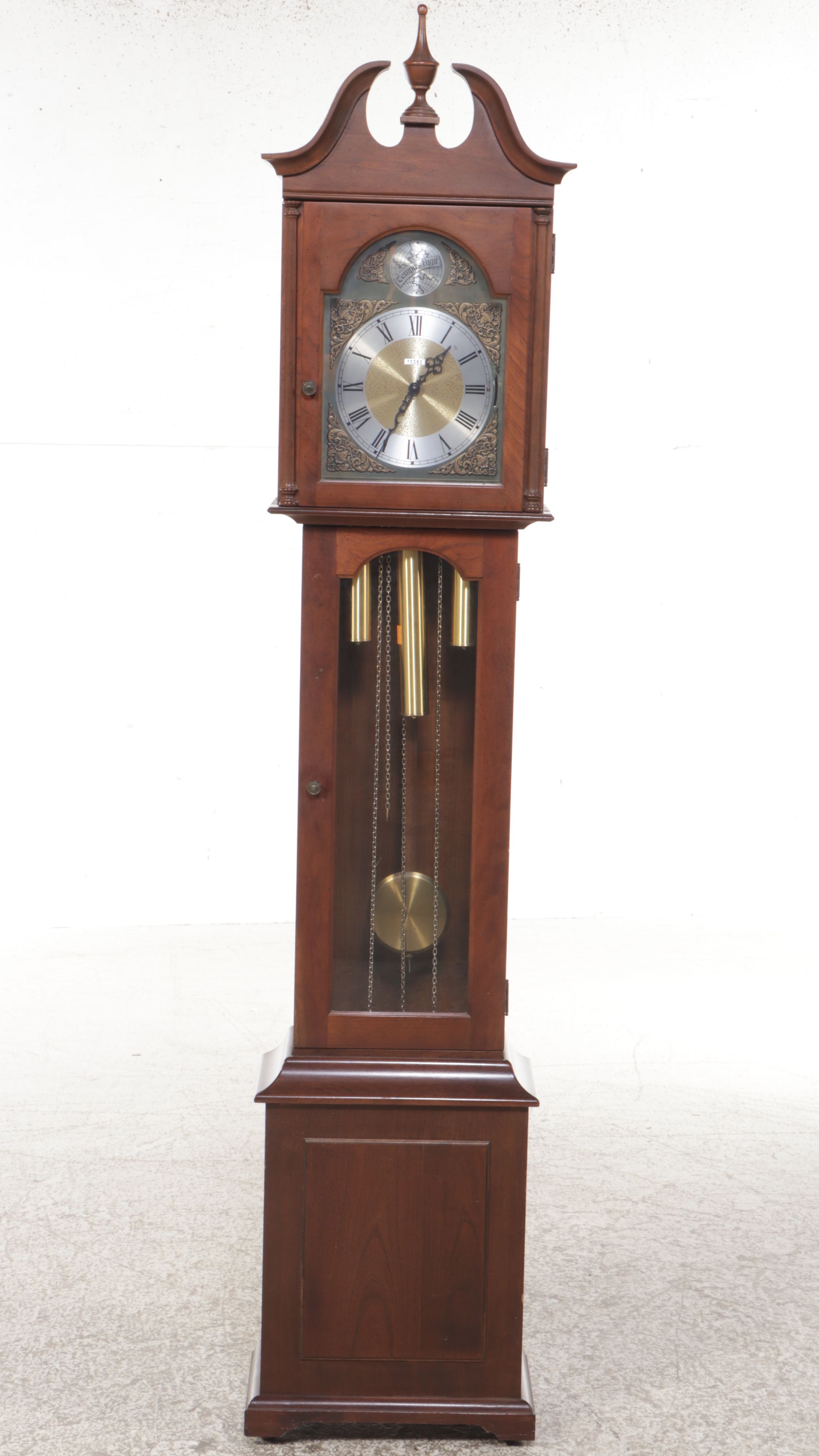 Trend Clocks by Sligh Chippendale Style Walnut Finish Grandfather Clock