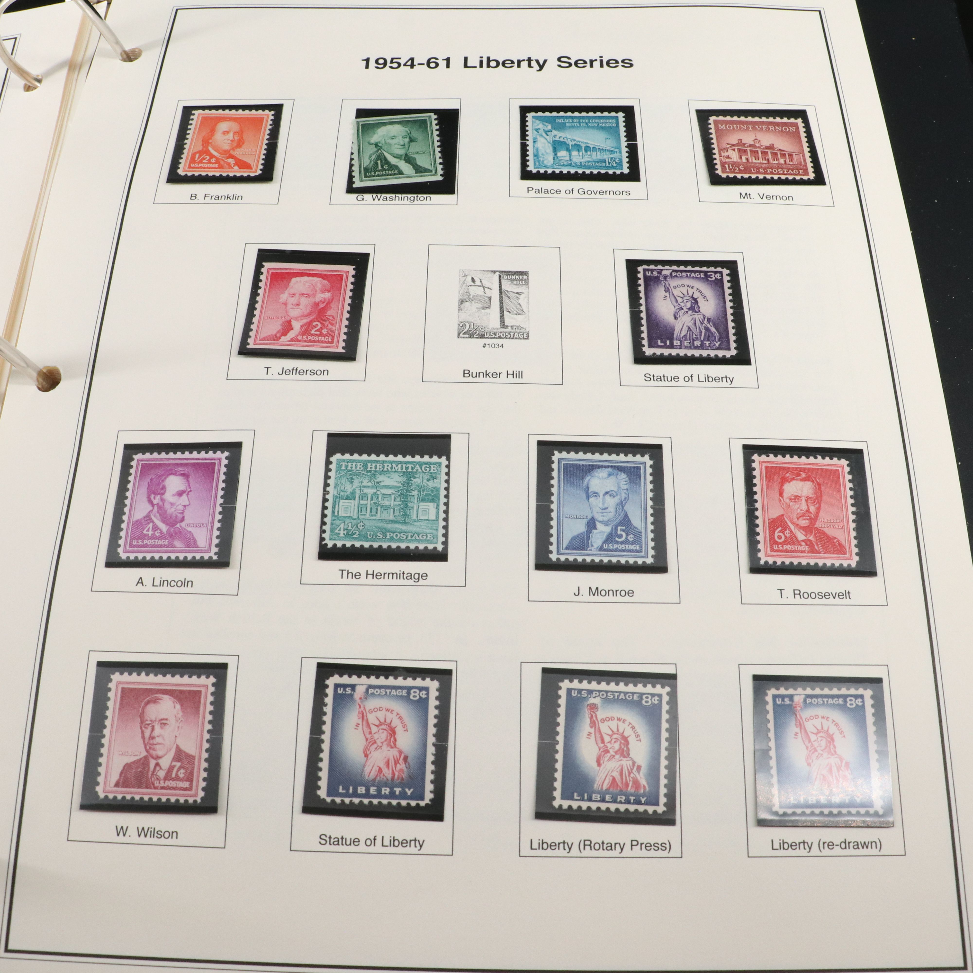 2 Stamp Albums with Mint Stamps, Moon Landing and 1950-1959 Commemorative Stamps