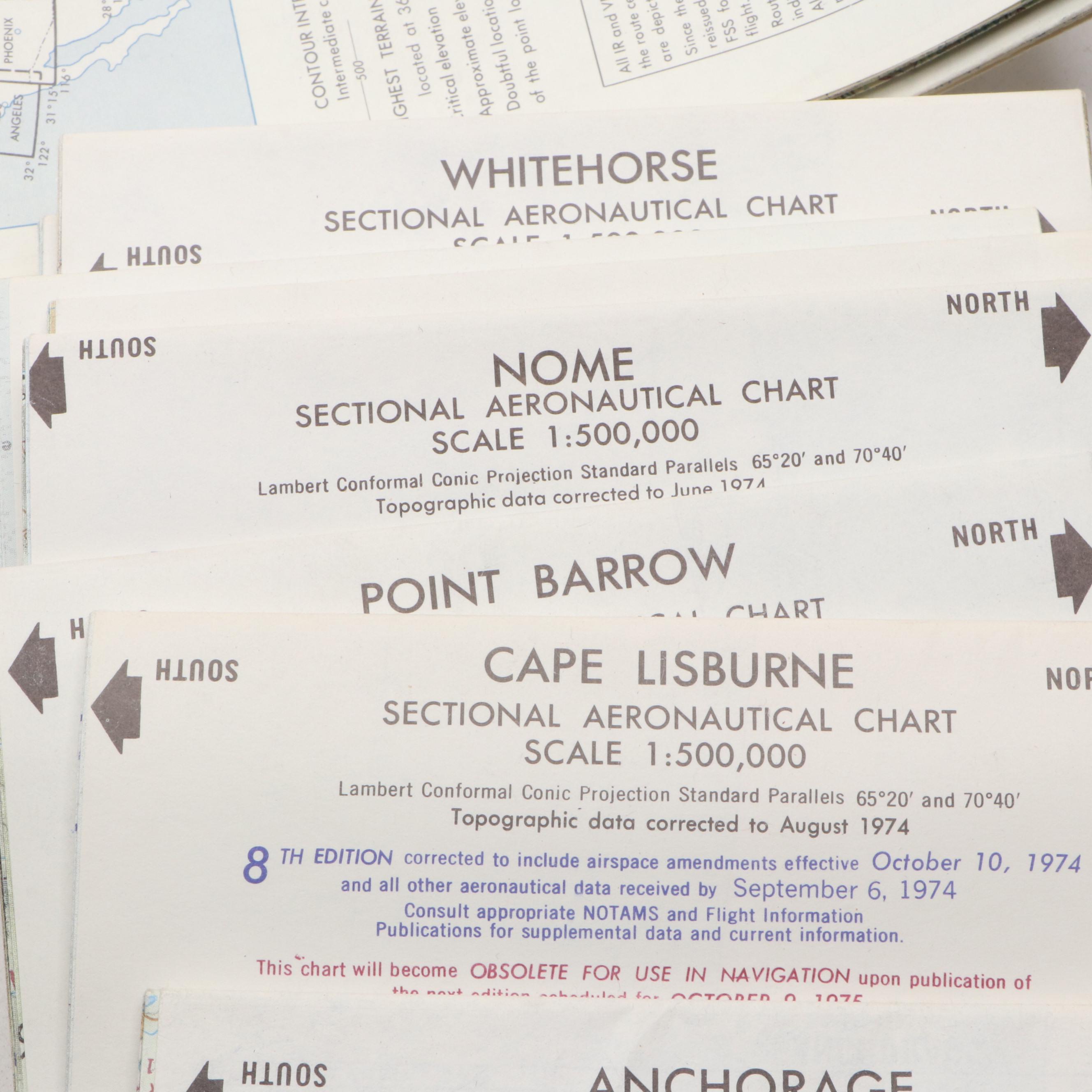 Sectional Aeronautical Flight Charts in Leather Bag