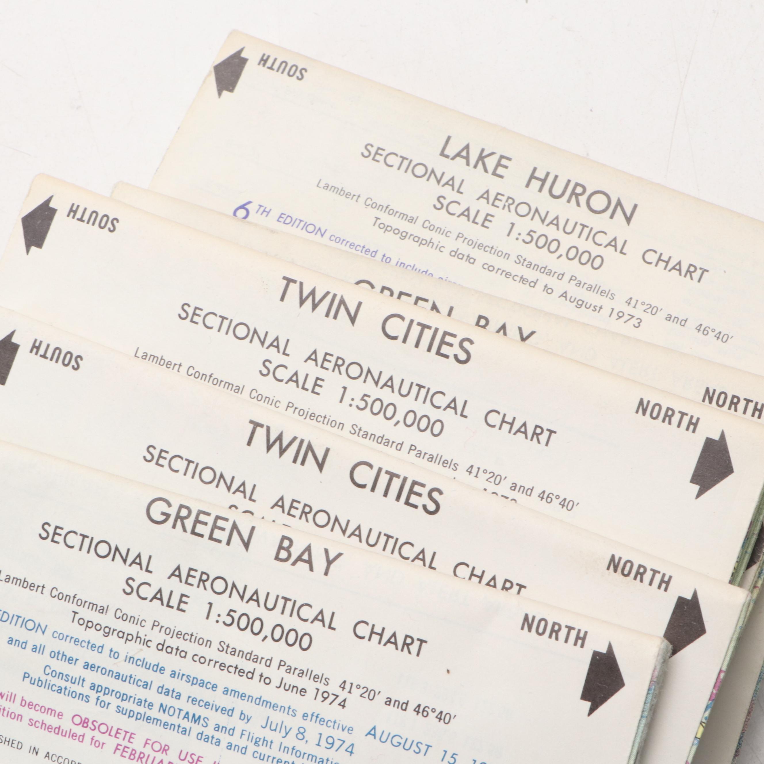 Sectional Aeronautical Flight Charts in Leather Bag