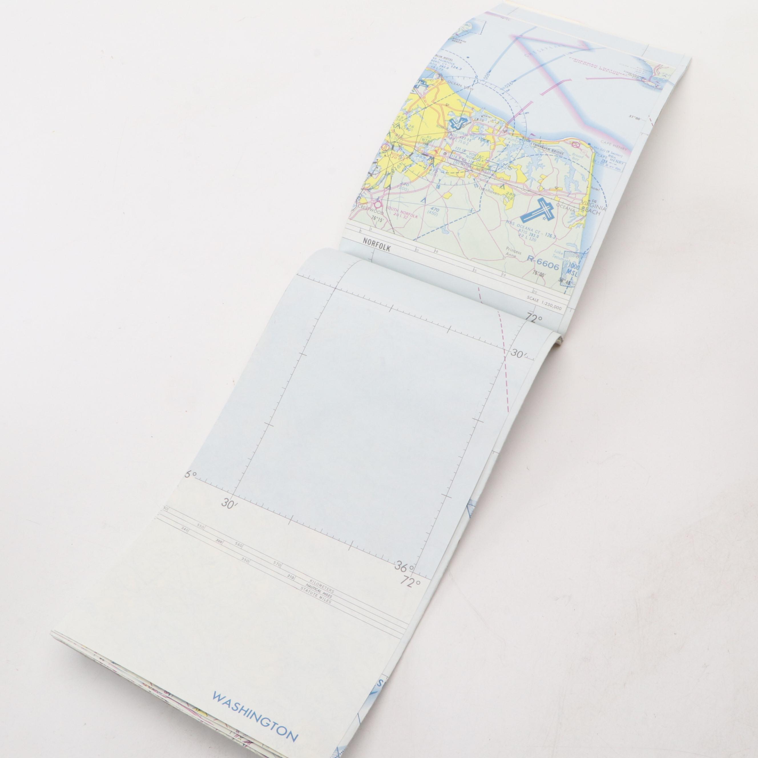 Sectional Aeronautical Flight Charts in Leather Bag