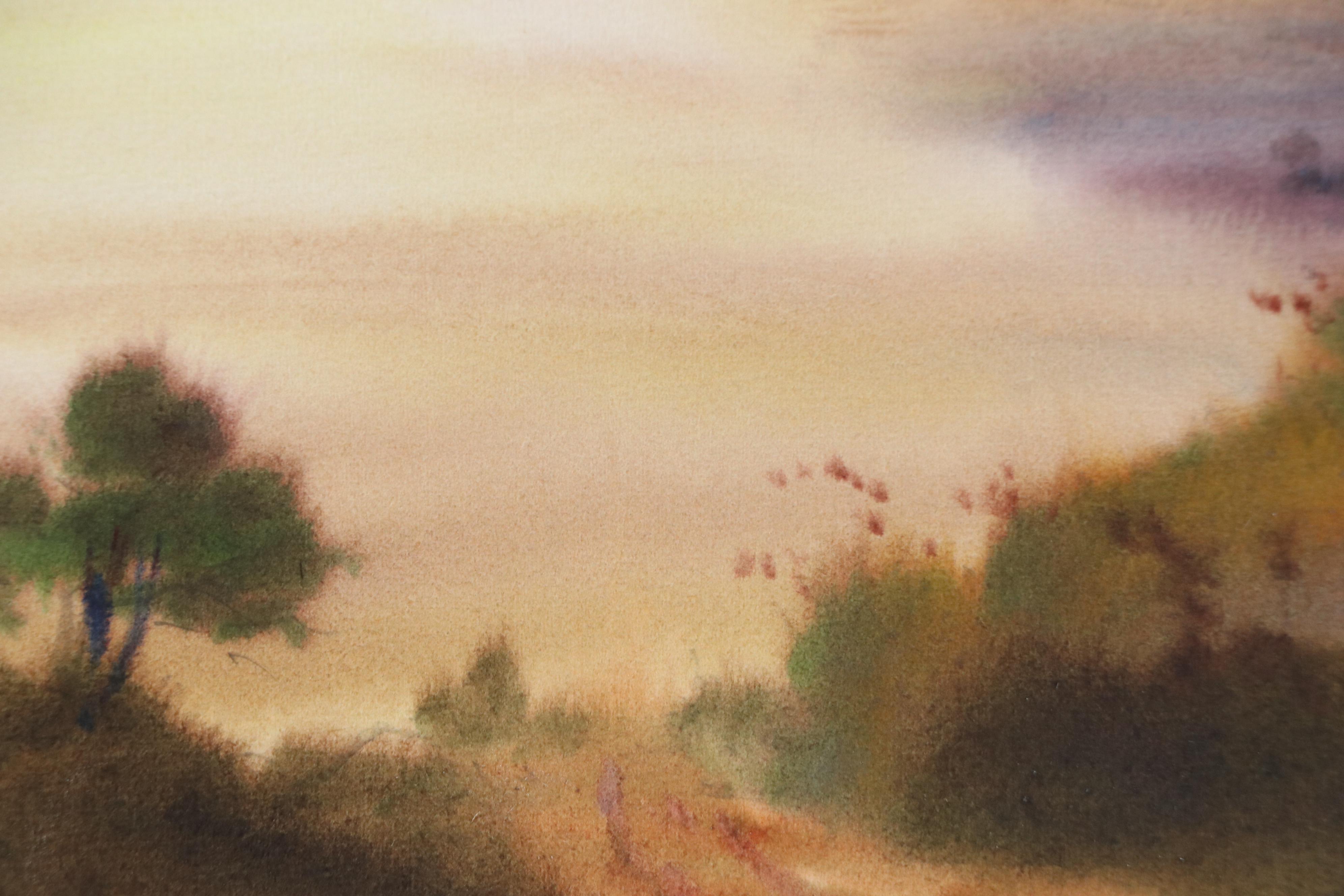 Mariano Ortuzar Chilean Landscape Watercolor Painting, 1979