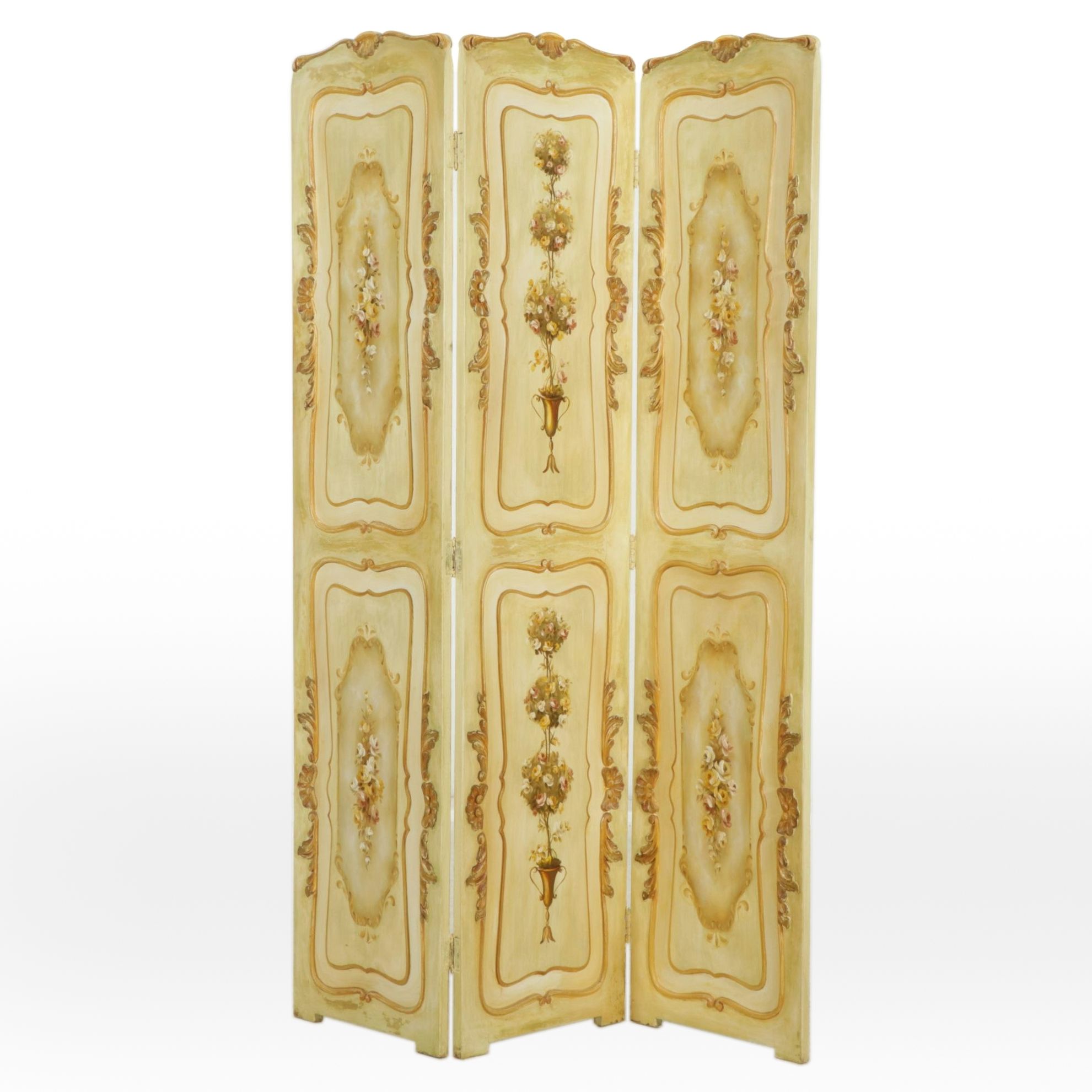 French Provincial Hand Painted Room Screen
