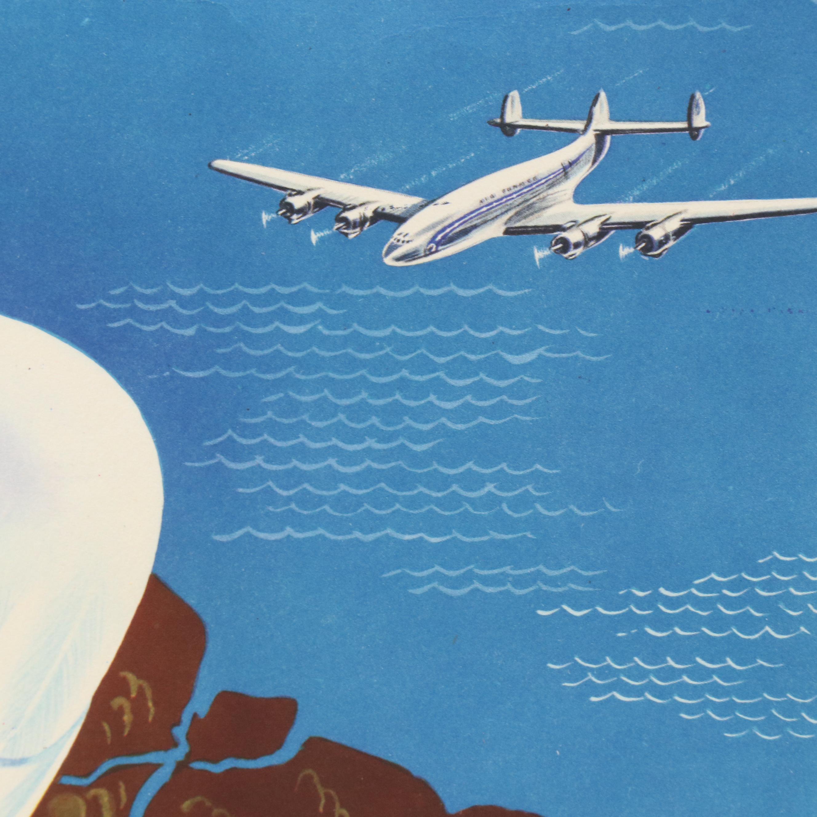 Air France Offset Lithograph "Amérique du Sud," Mid-20th Century