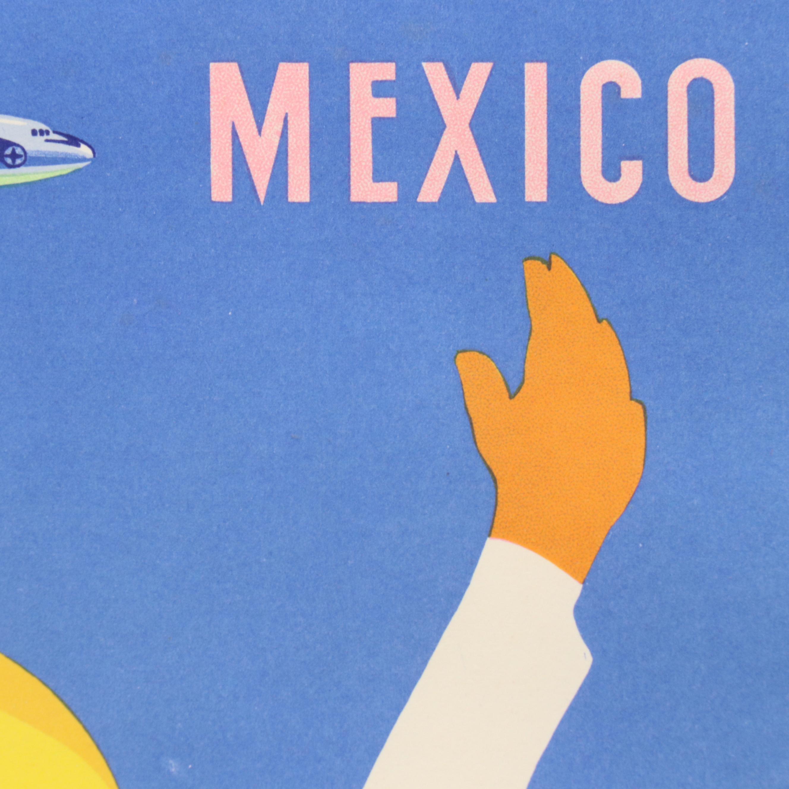 Air France Lithograph "Paris - Mexico" After Edmond Maurus, Mid-20th Century