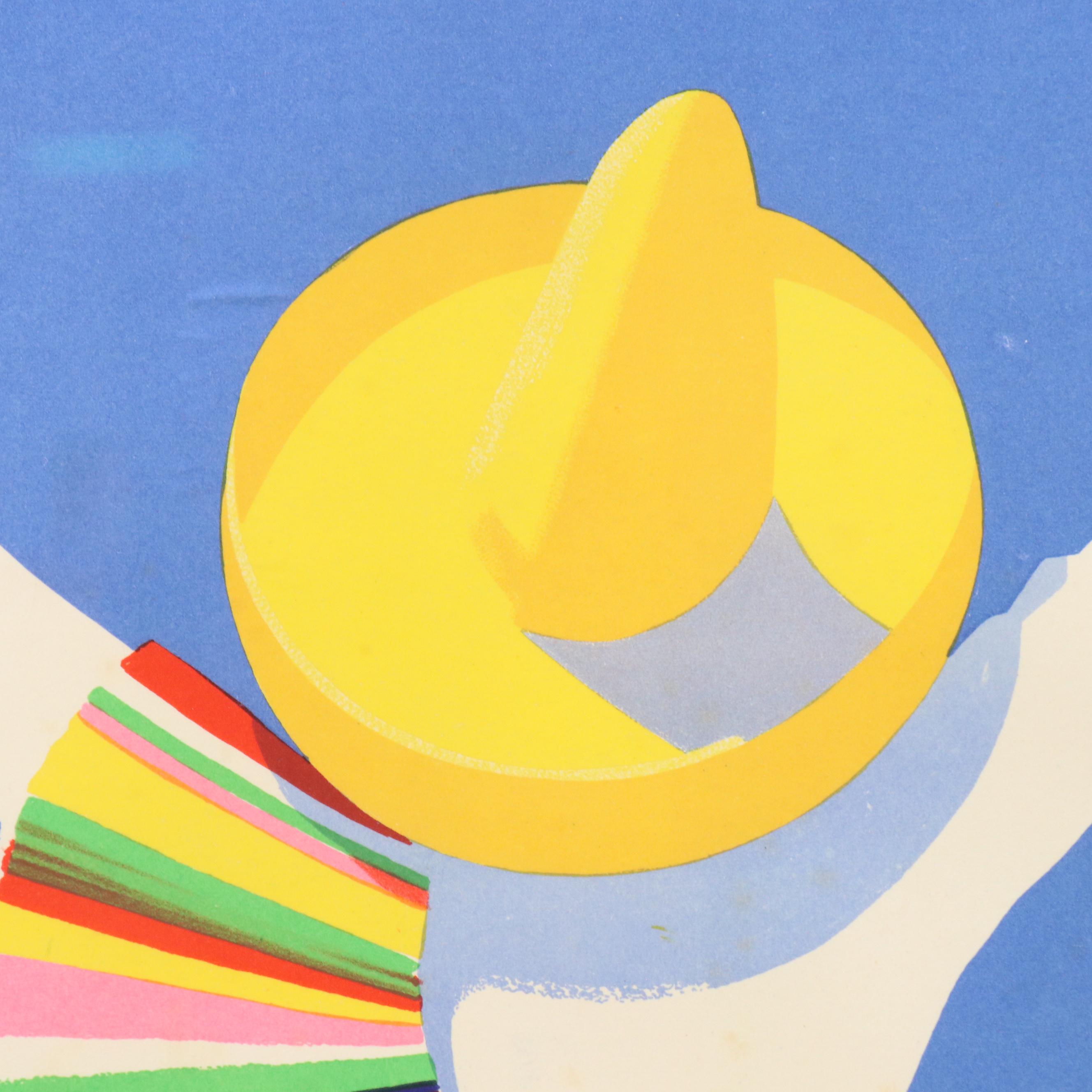 Air France Lithograph "Paris - Mexico" After Edmond Maurus, Mid-20th Century