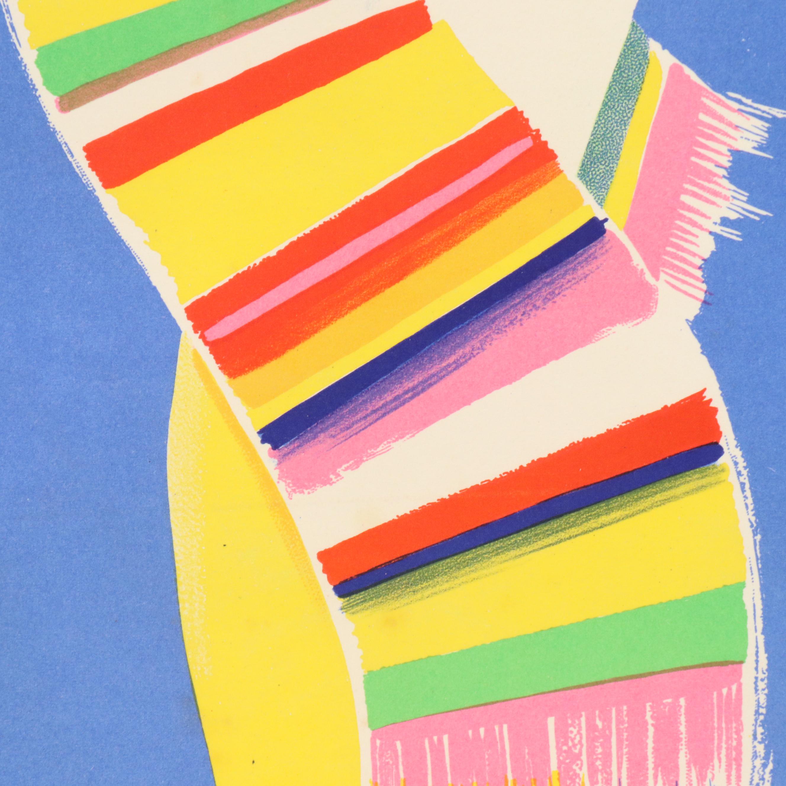 Air France Lithograph "Paris - Mexico" After Edmond Maurus, Mid-20th Century