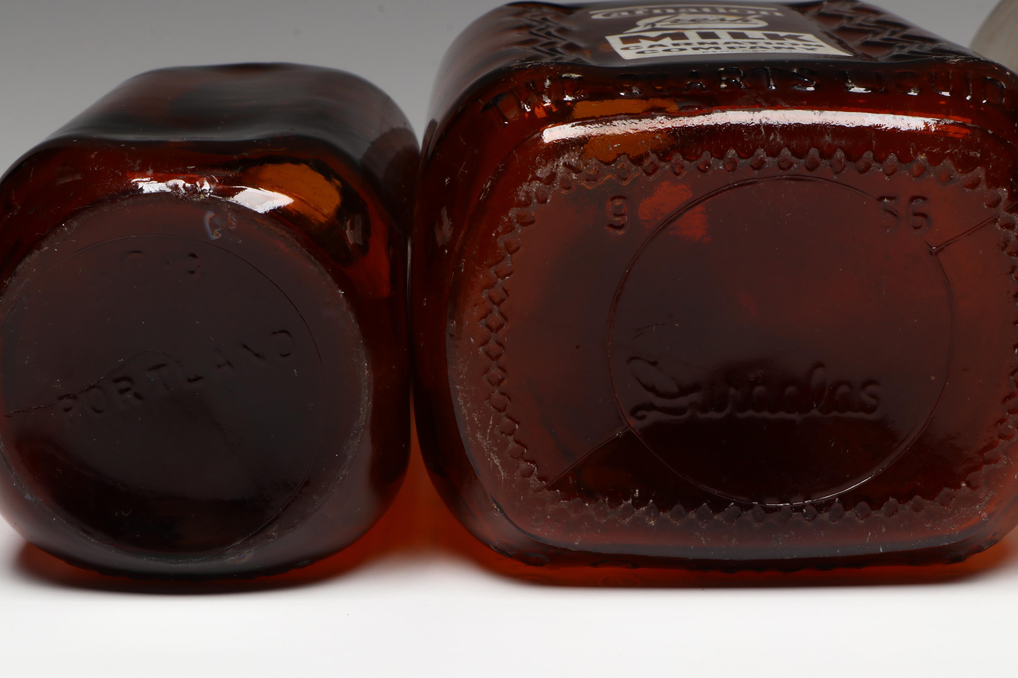 Carnation Milk and Cottage Cheese Advertising Glass Bottles, Mid-20th Century