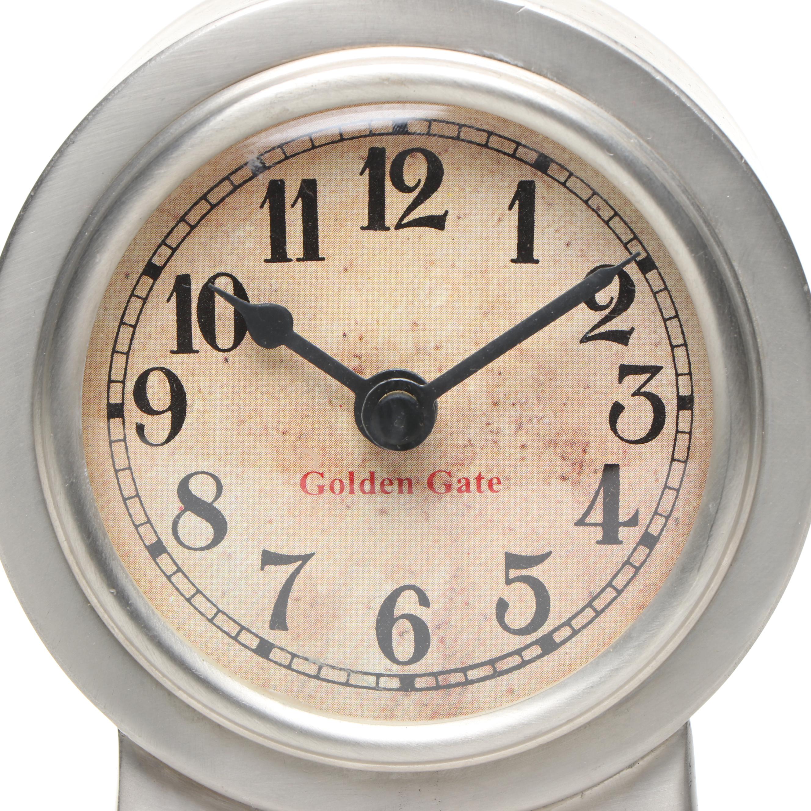Golden Gate Stainless Steel Mantel Clock