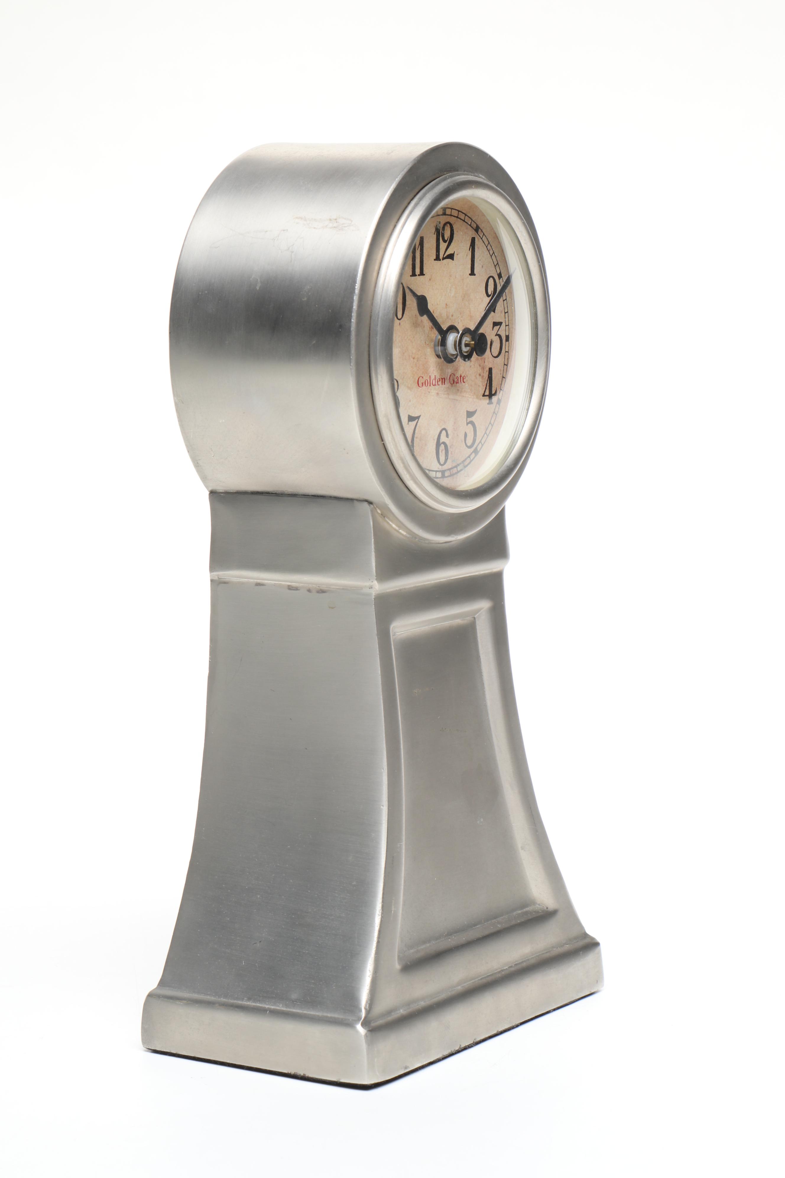 Golden Gate Stainless Steel Mantel Clock