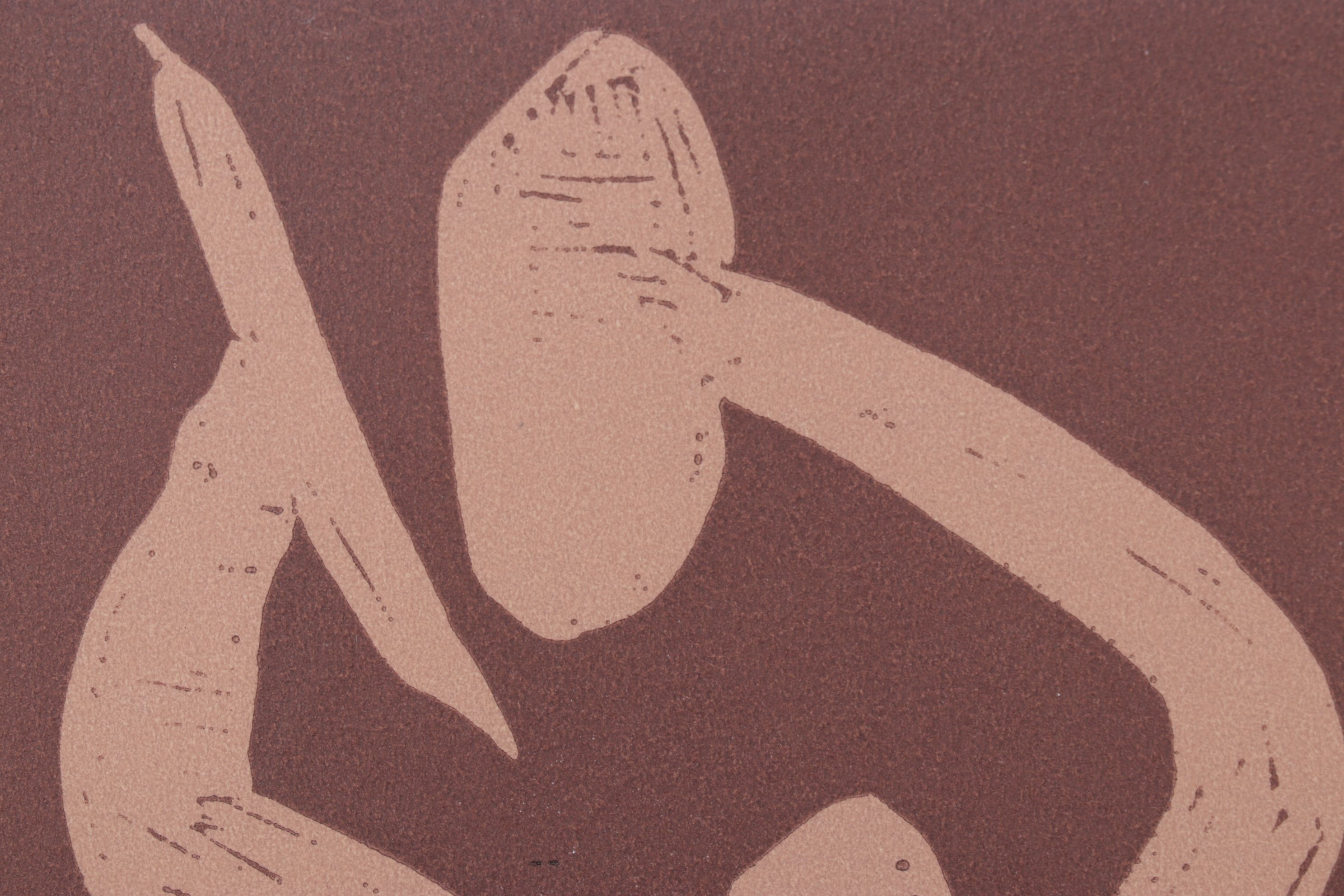 Pablo Picasso Linoleum Cut "Mother and Child With Dancer and Flute Player"