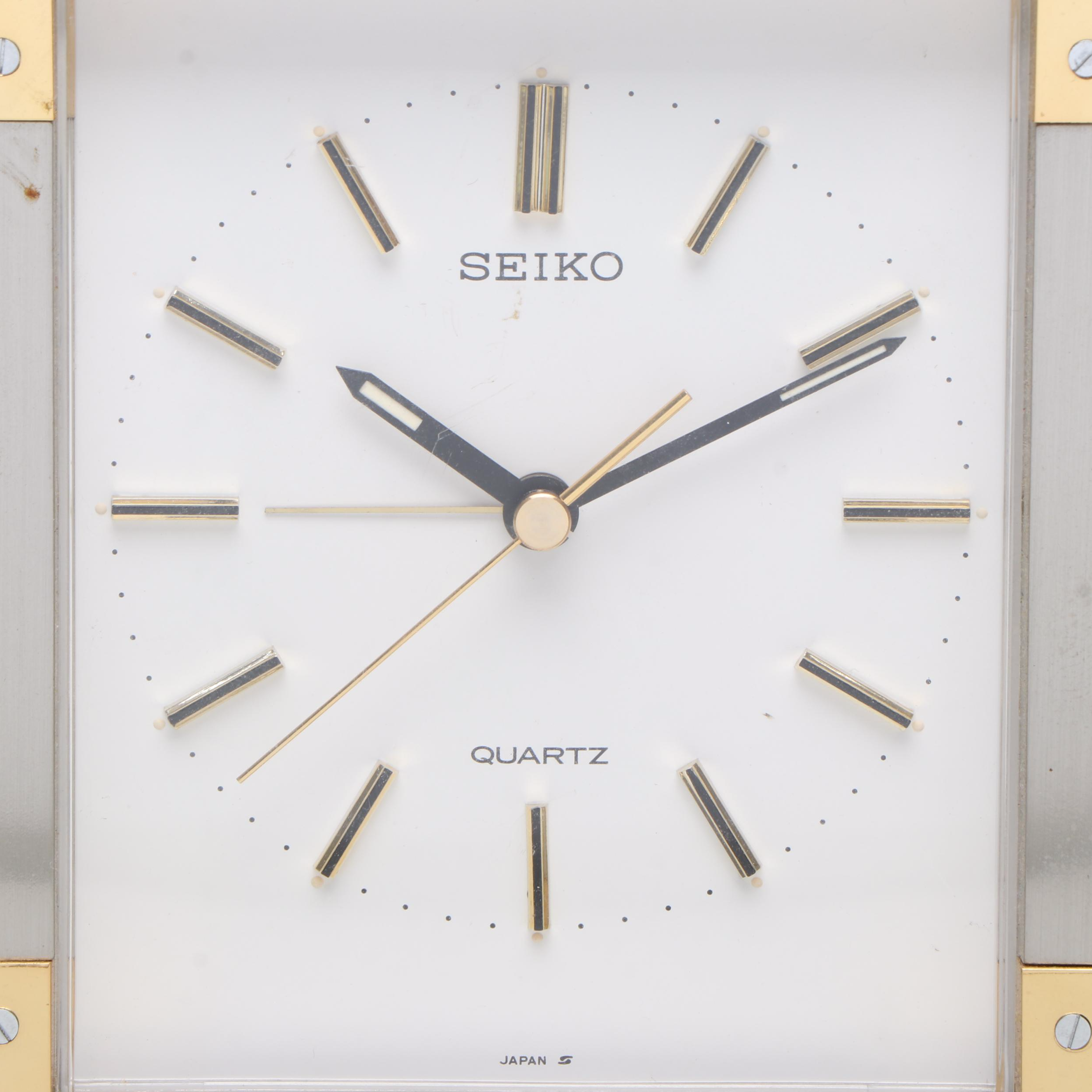 Seiko Stainless Steel and Brass Alarm Clock