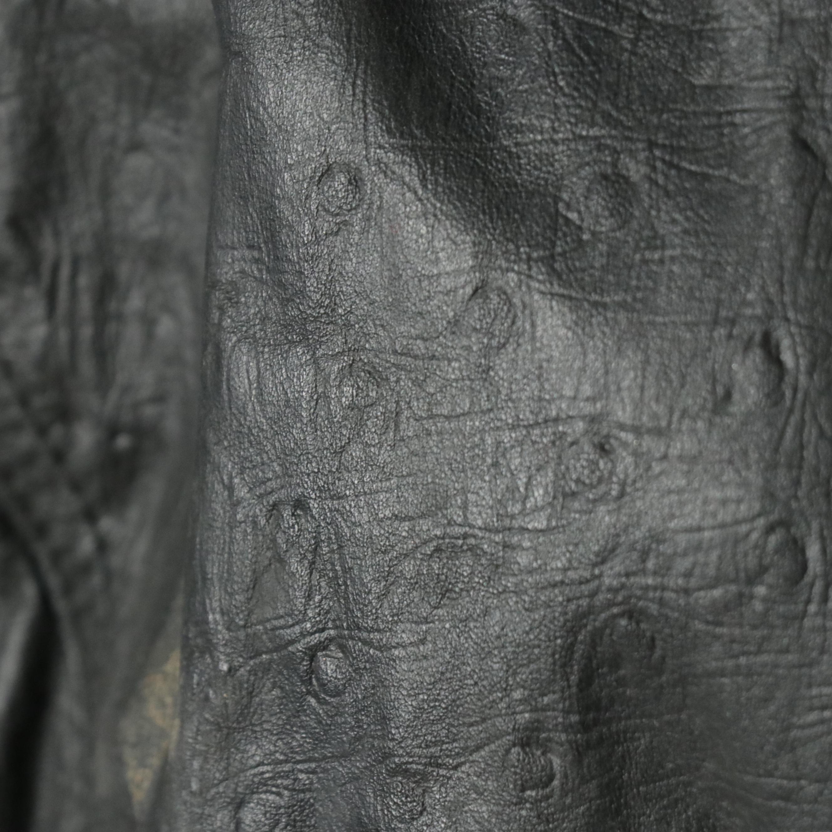 Berman's Ostrich Embossed Leather Jacket