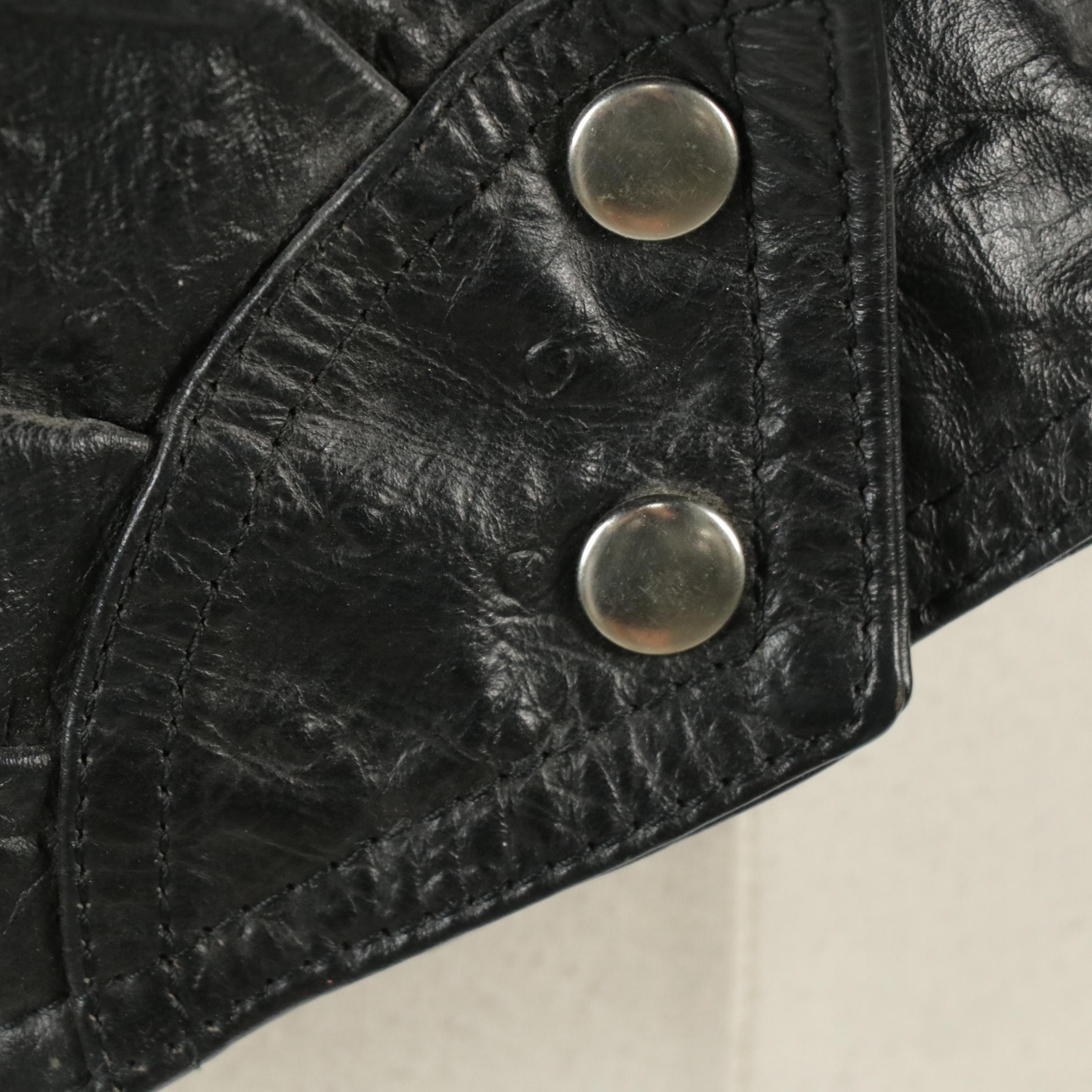 Berman's Ostrich Embossed Leather Jacket
