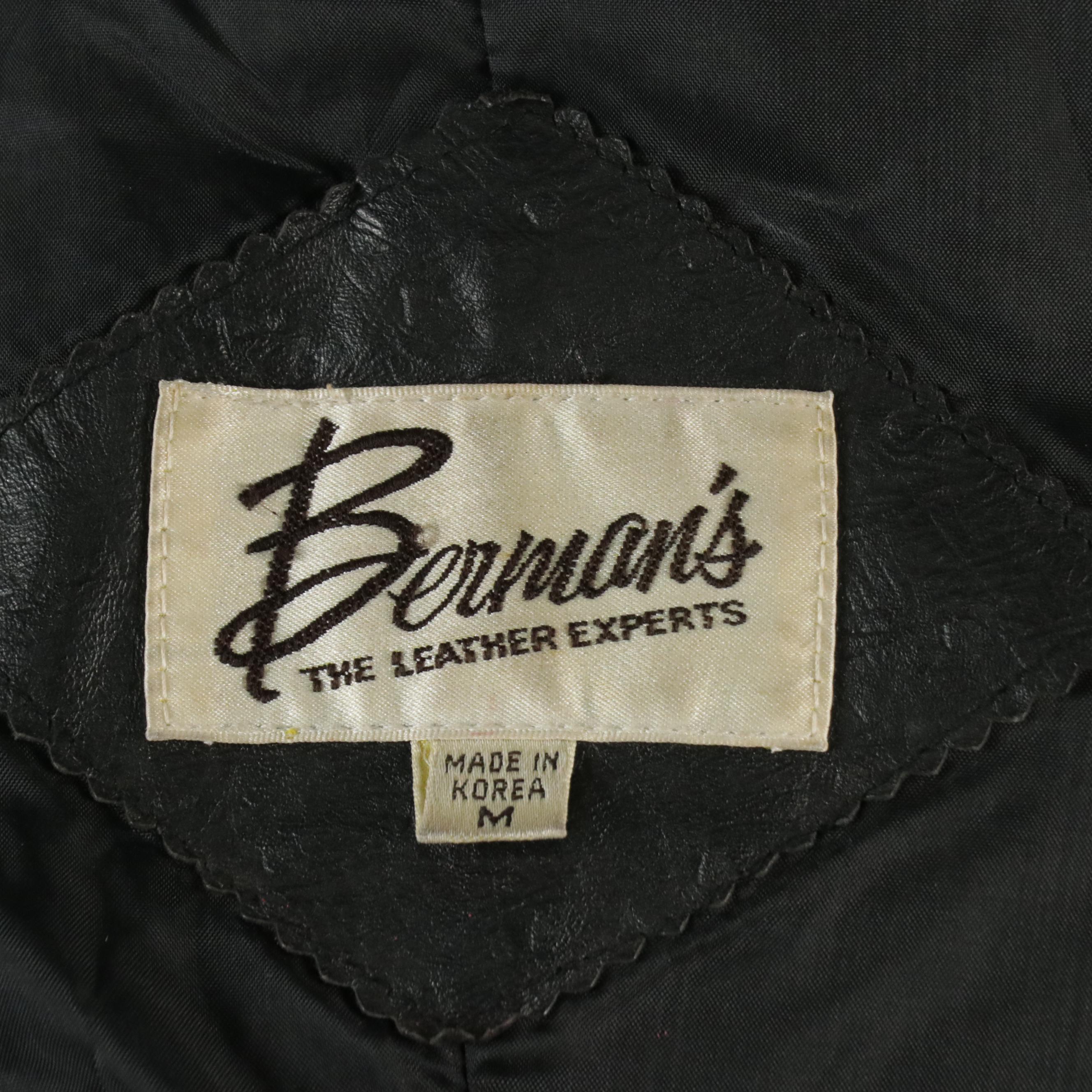 Berman's Ostrich Embossed Leather Jacket