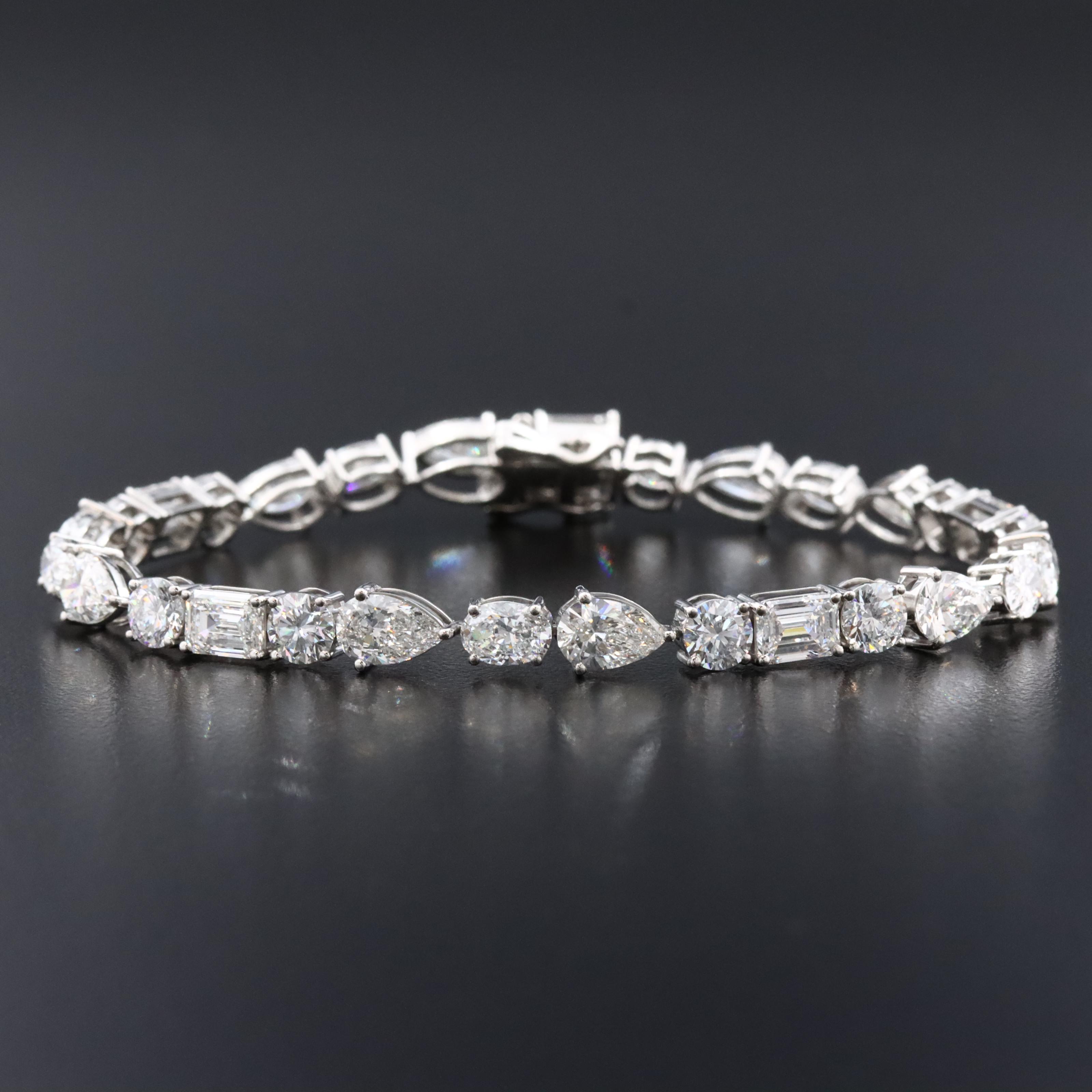 Platinum 14.15 CTW Lab Grown Diamond Bracelet