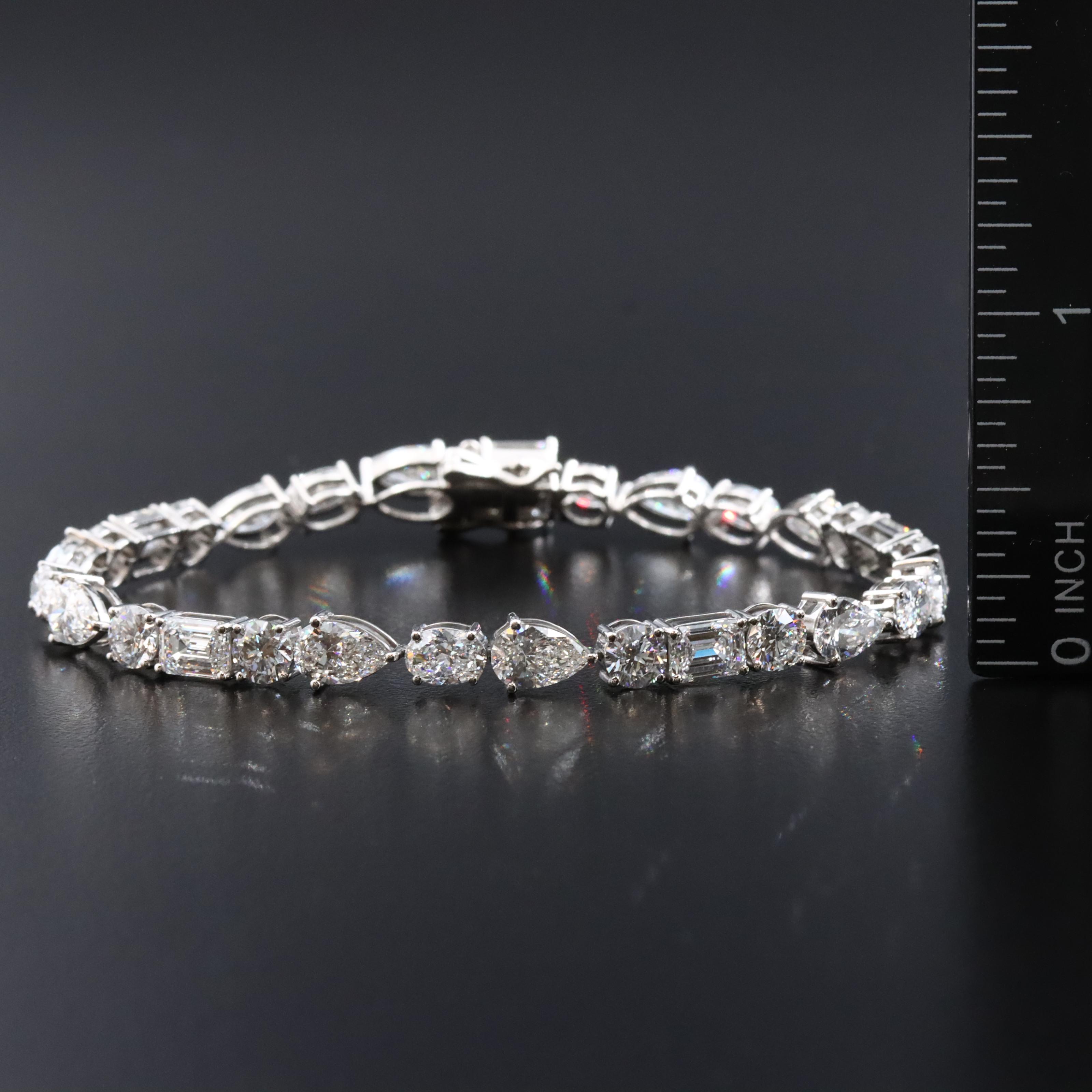 Platinum 14.15 CTW Lab Grown Diamond Bracelet