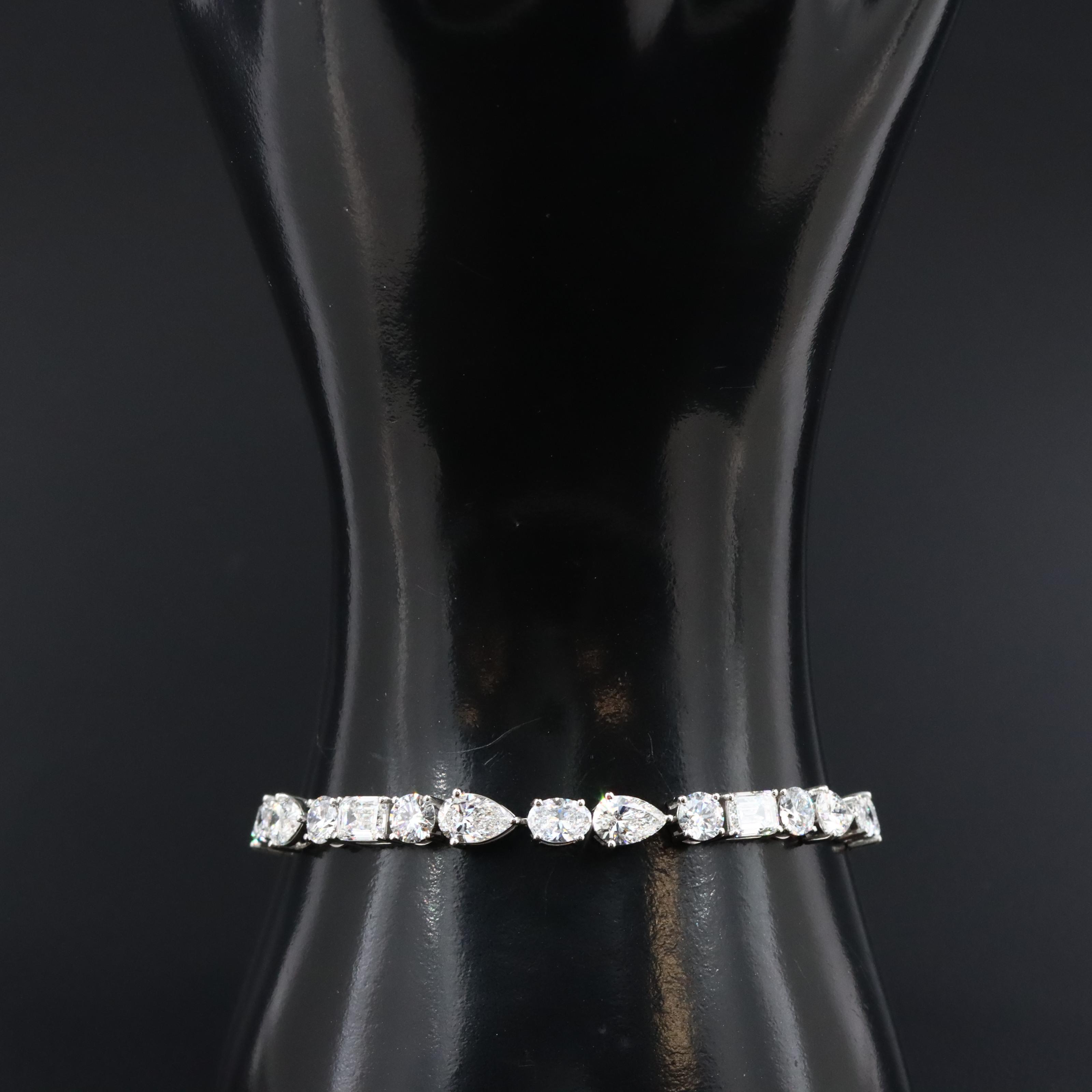 Platinum 14.15 CTW Lab Grown Diamond Bracelet