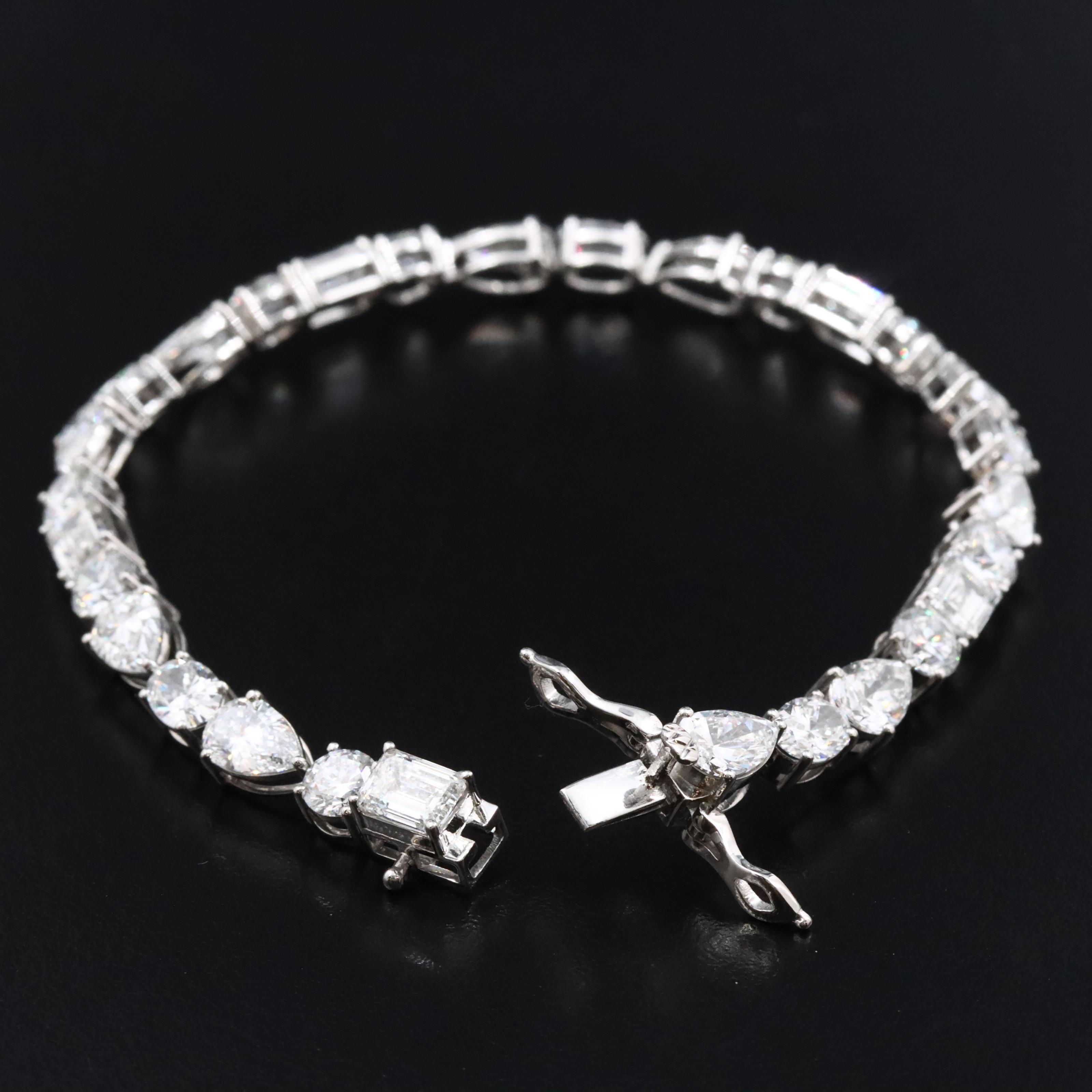 Platinum 14.15 CTW Lab Grown Diamond Bracelet
