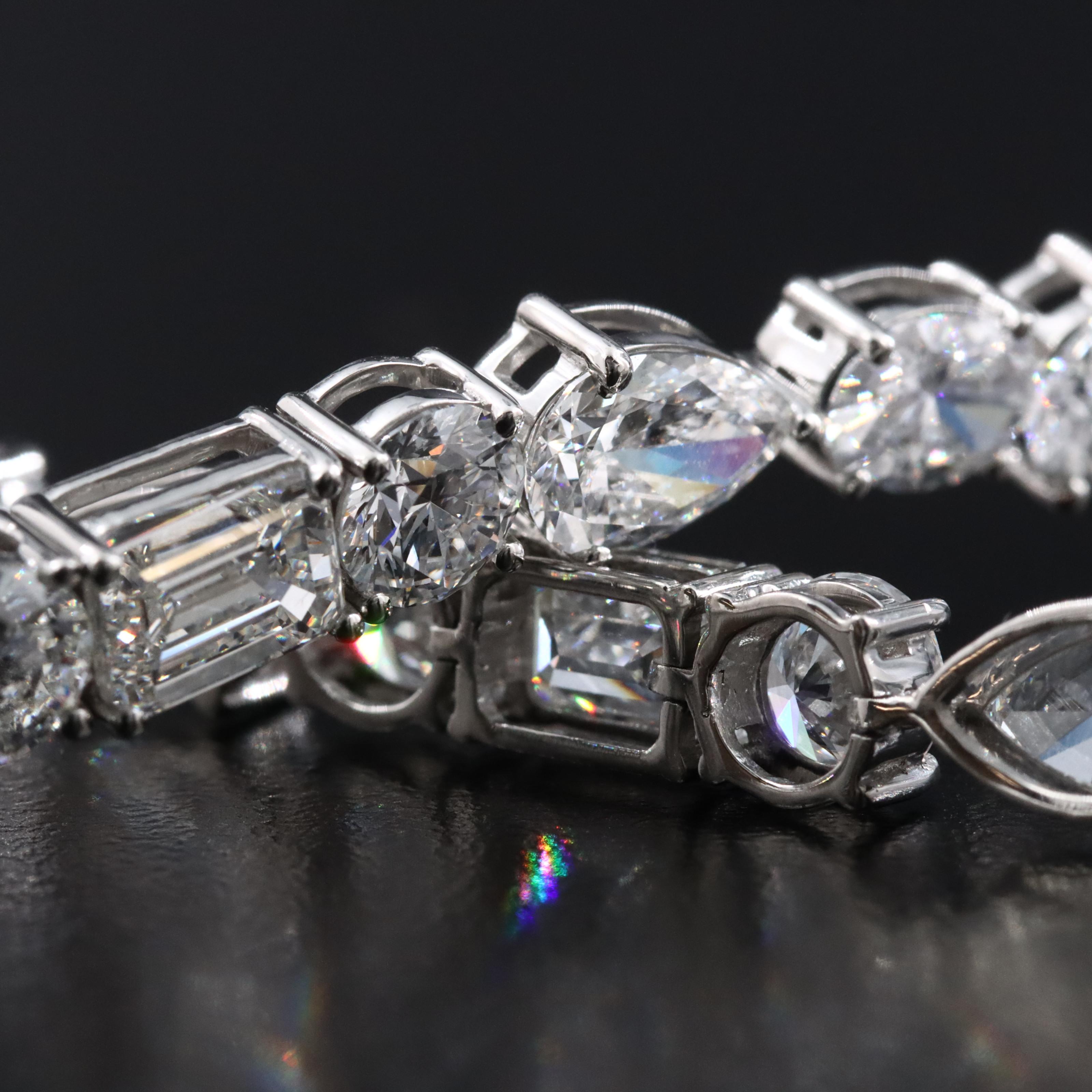 Platinum 14.15 CTW Lab Grown Diamond Bracelet