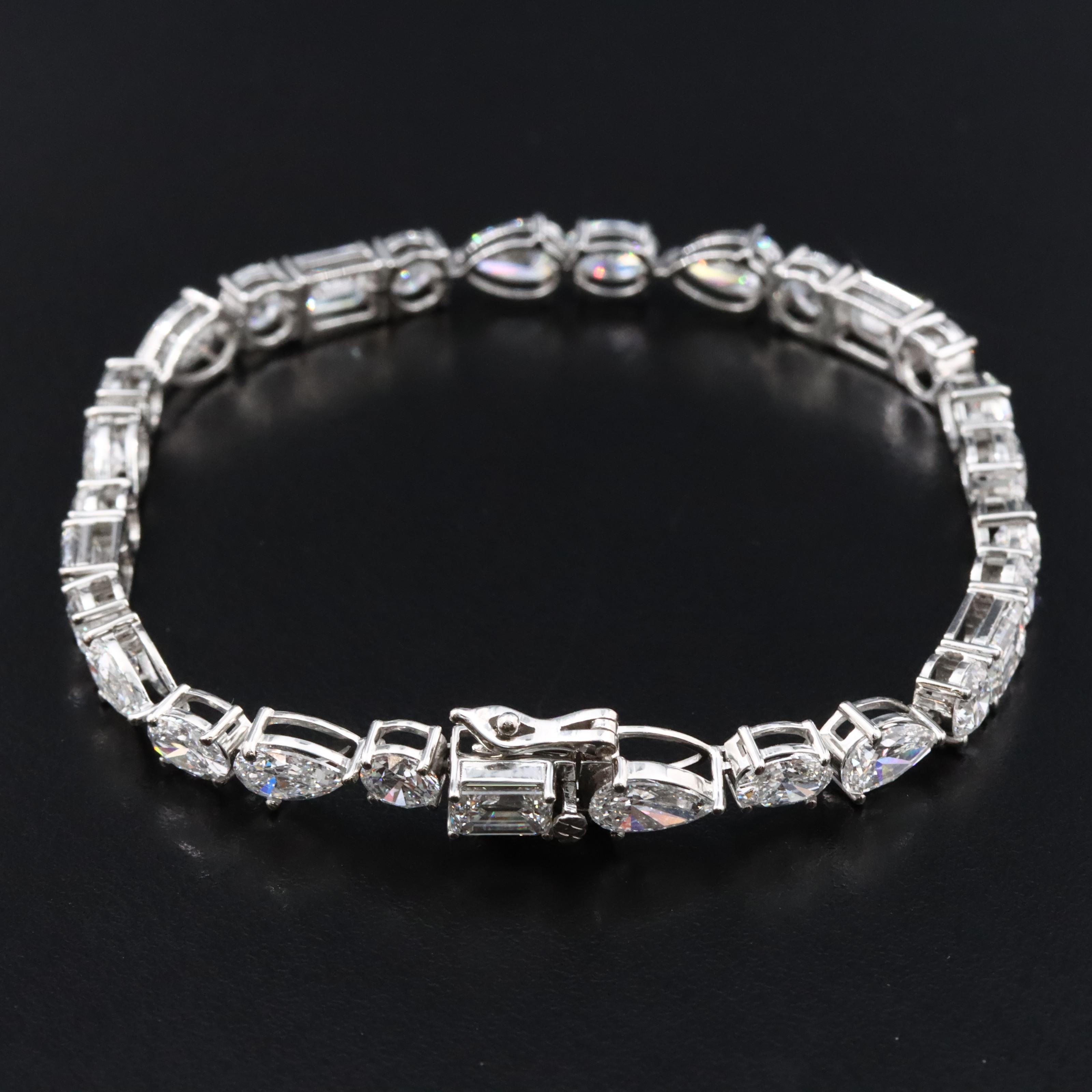 Platinum 14.15 CTW Lab Grown Diamond Bracelet