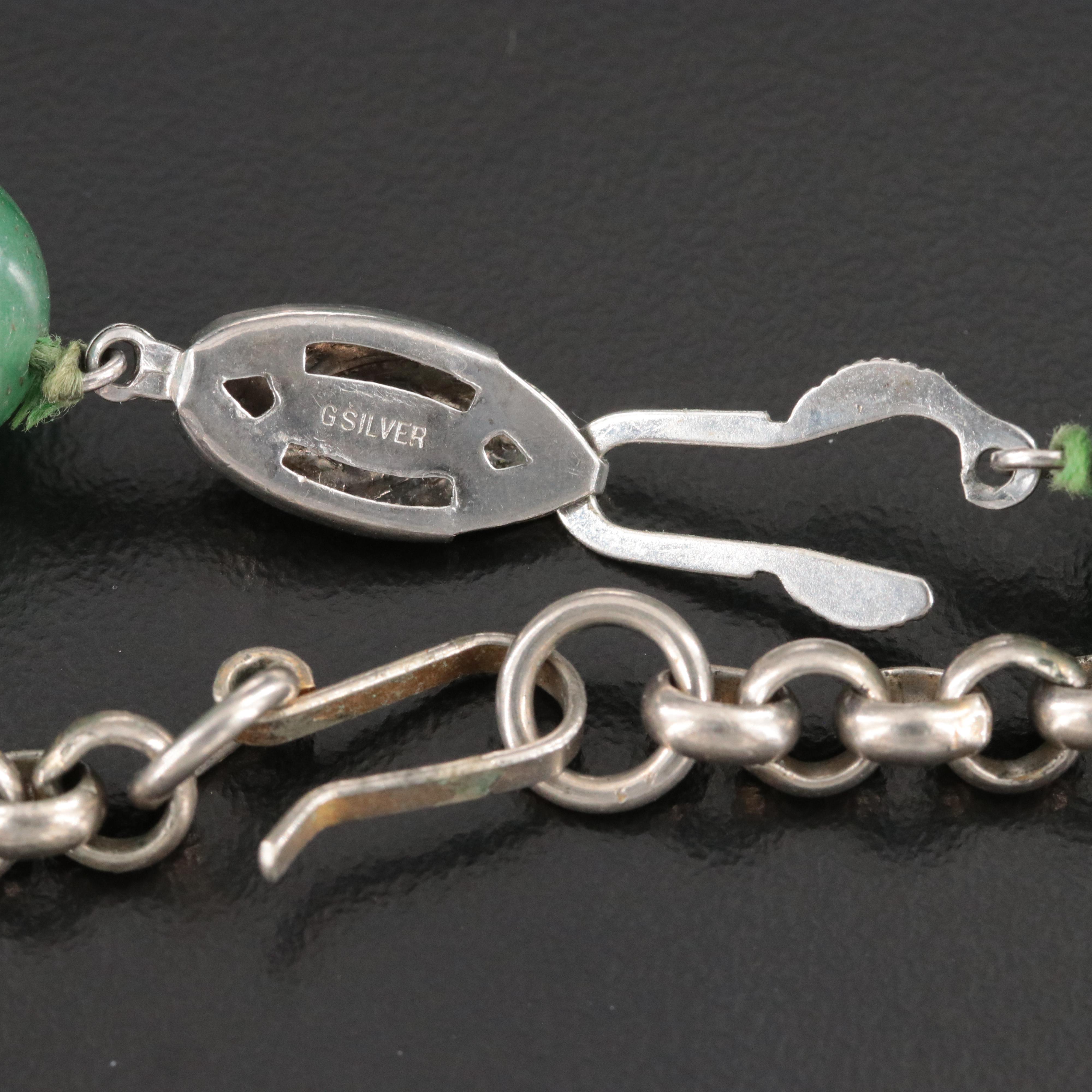 Cable Link Chain and Aventurine Bead Necklace