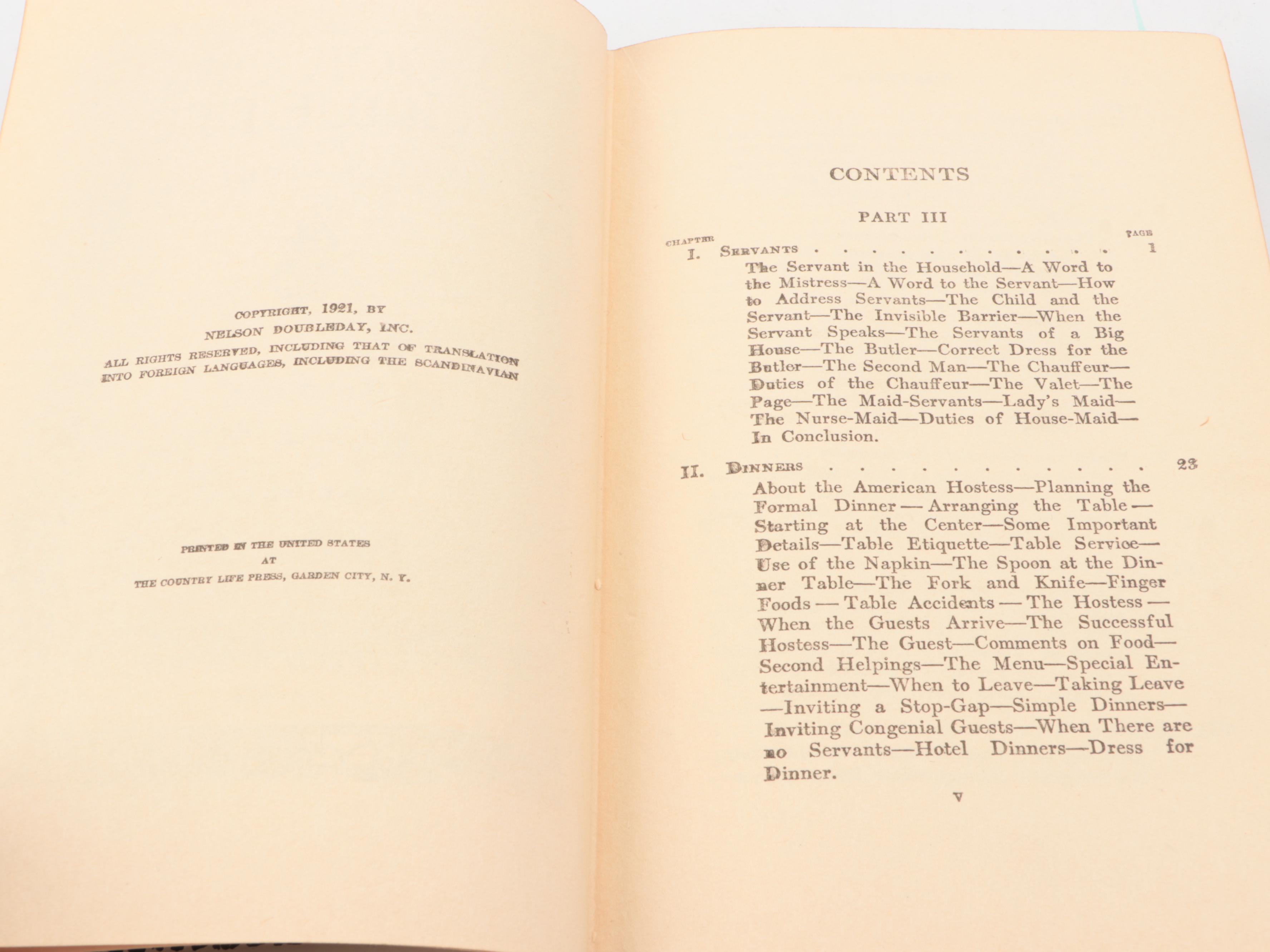 Illustrated "Book of Etiquette" Two-Volume Set by Lillian Eichler, 1922
