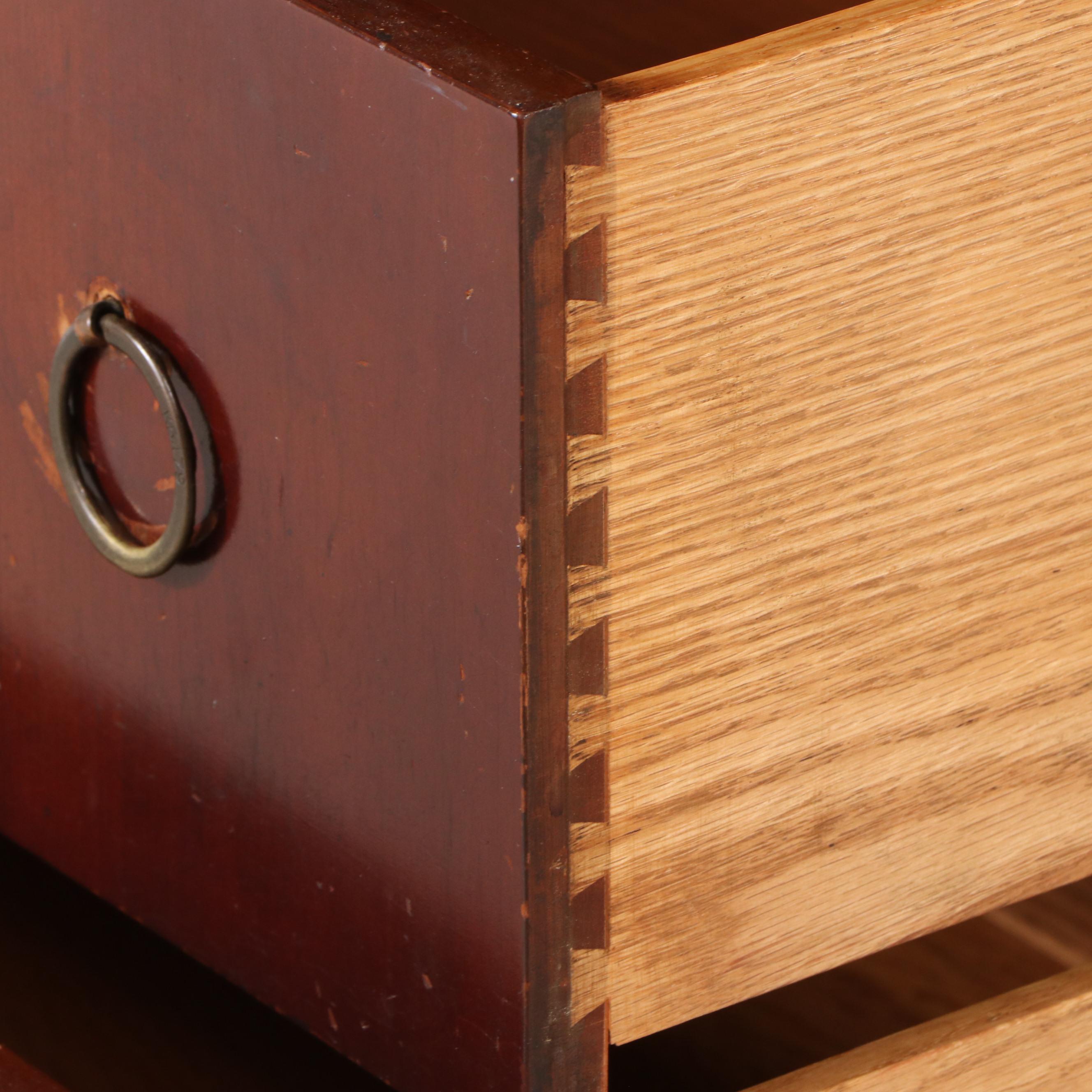 Sheraton Style Mahogany Gentleman's Chest, Mid to Late 20th Century