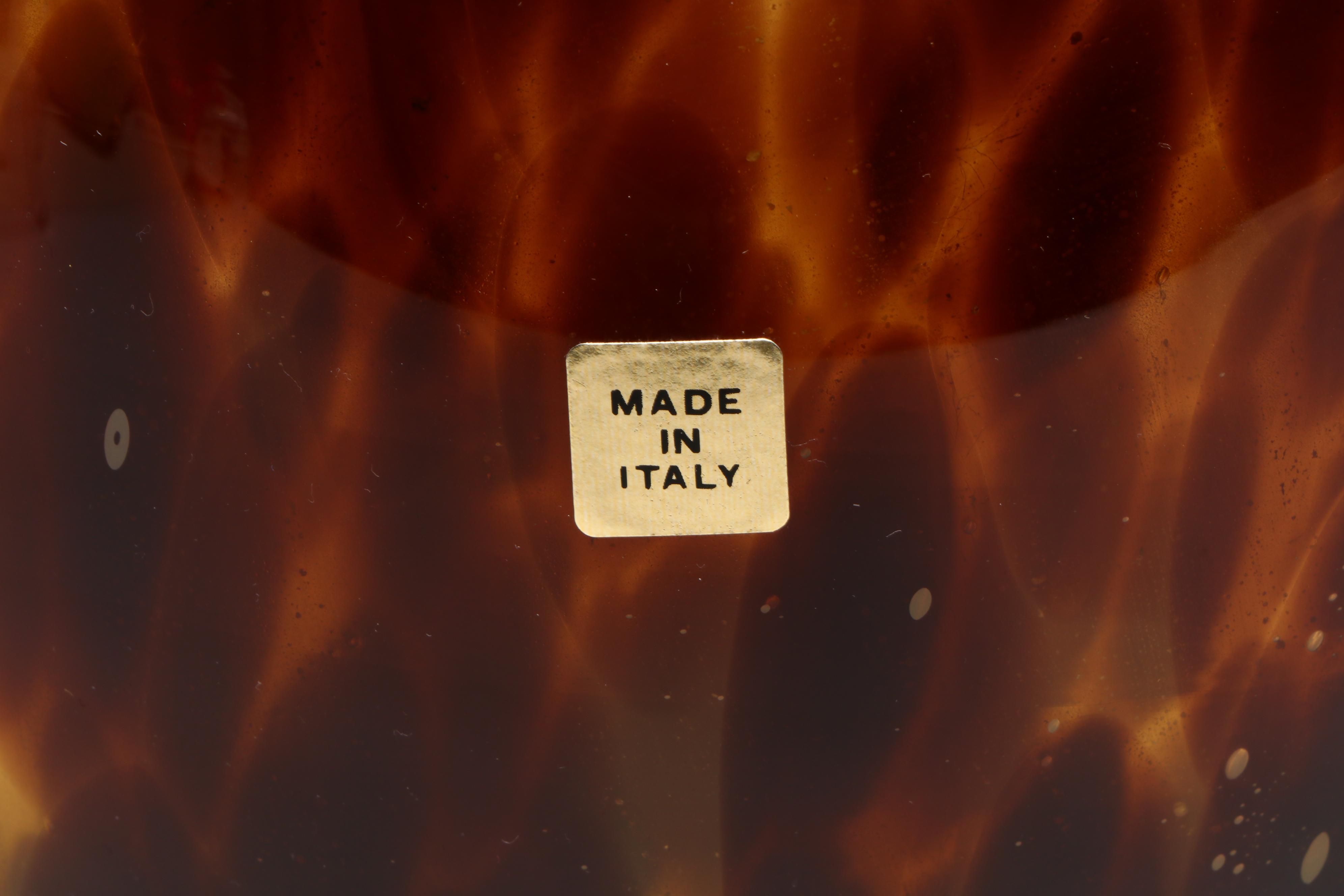 Italian Turtle Shell Pattern Art Glass Vases