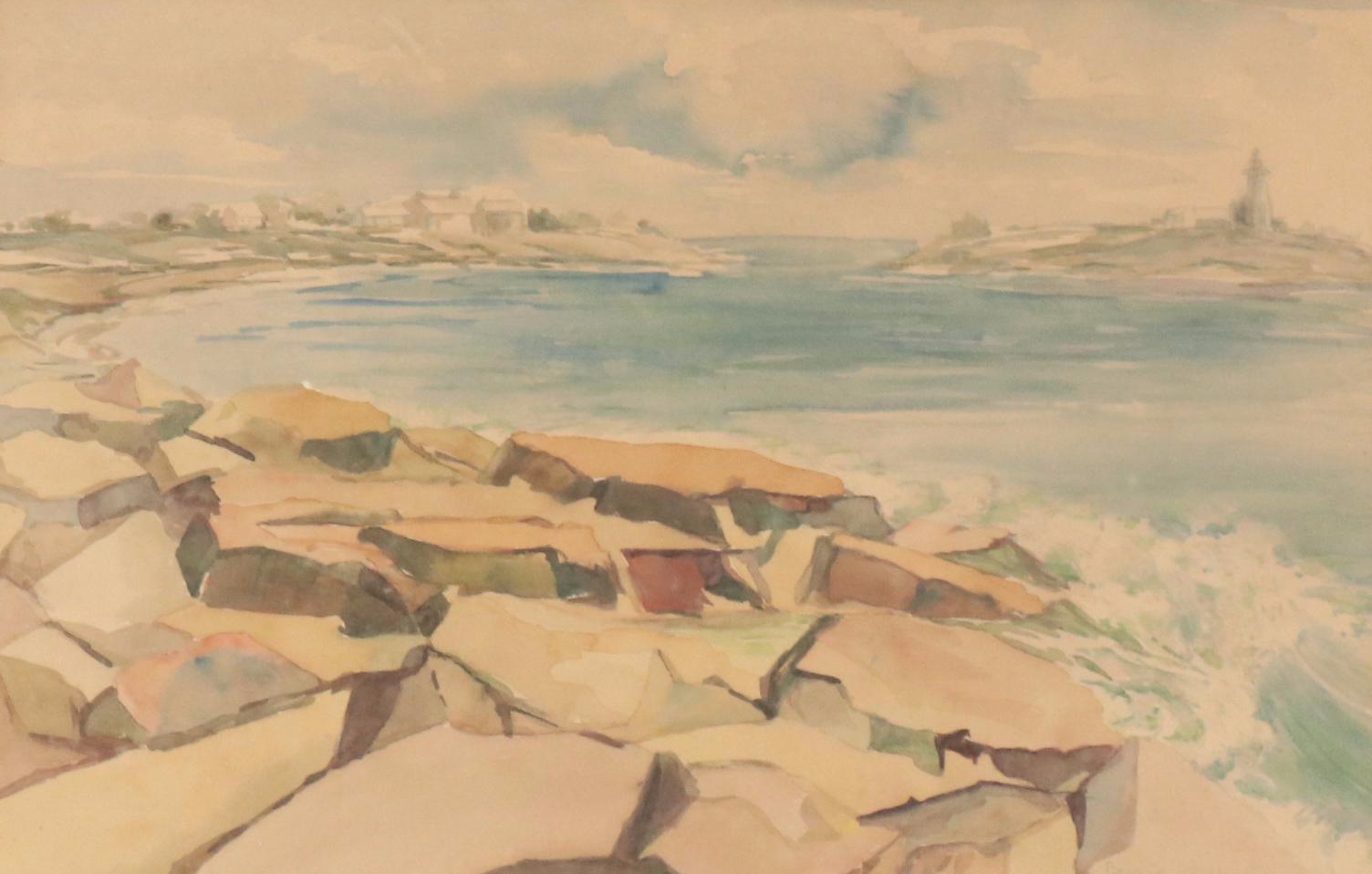 Bessie Higham Coastal Landscape Watercolor Painting