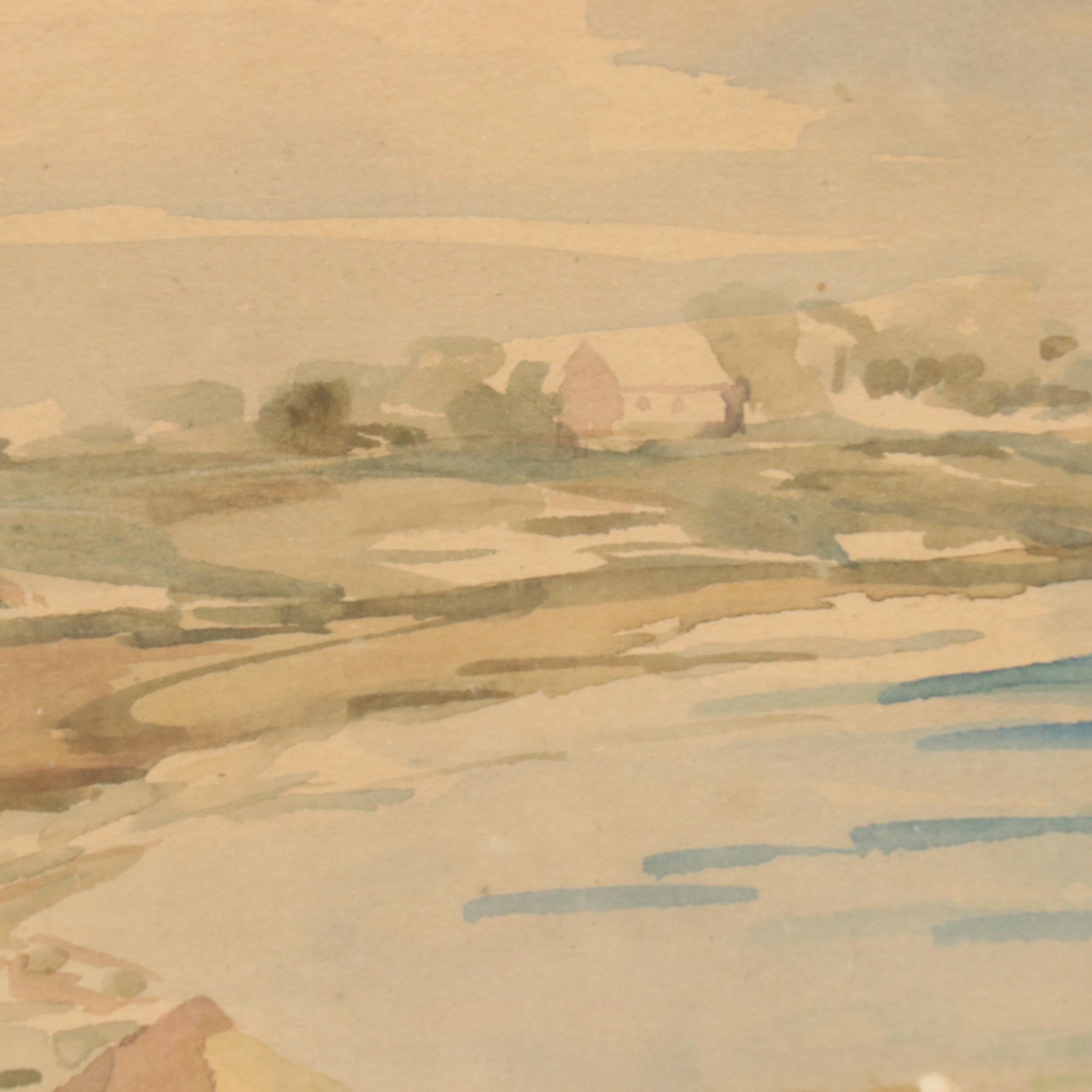 Bessie Higham Coastal Landscape Watercolor Painting