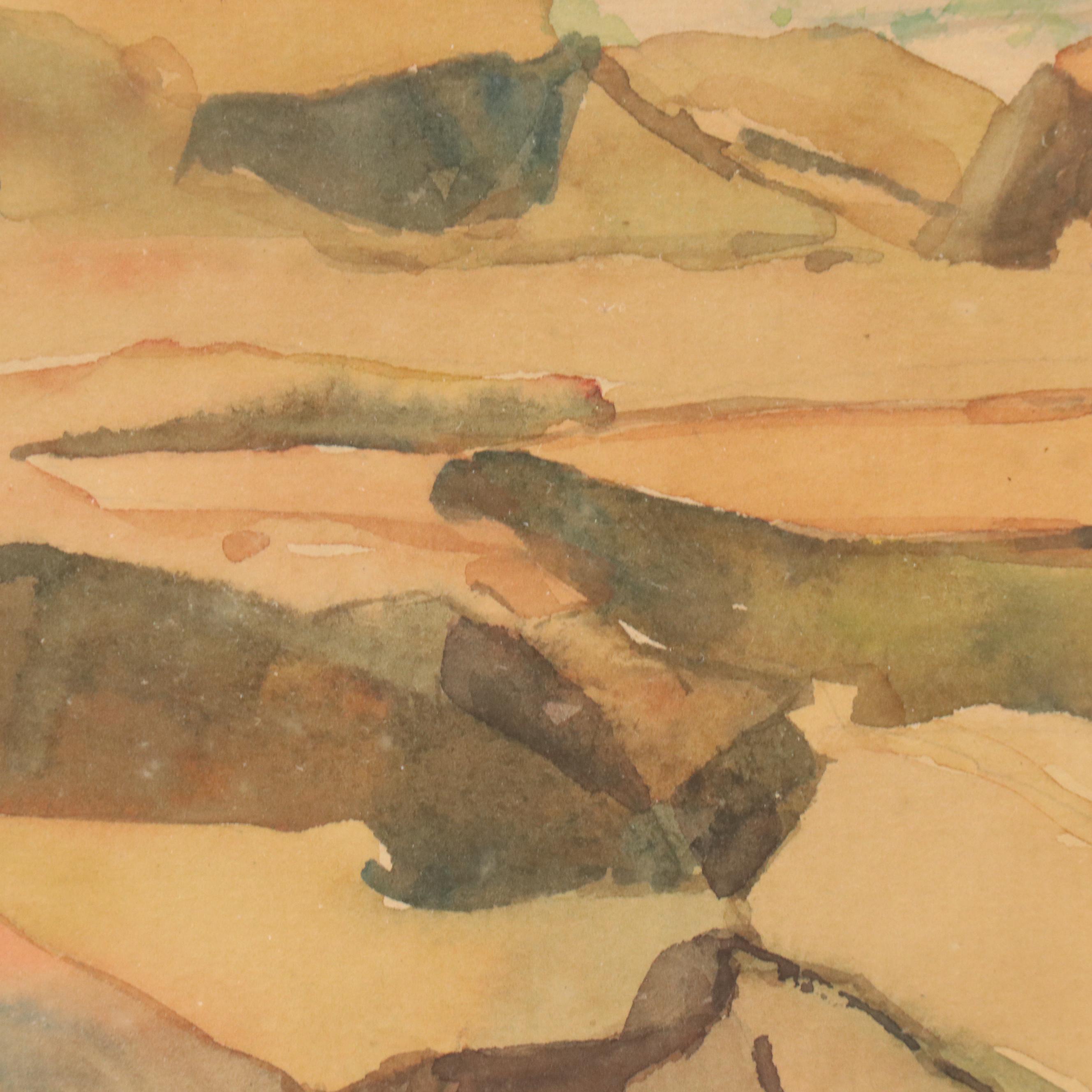 Bessie Higham Coastal Landscape Watercolor Painting